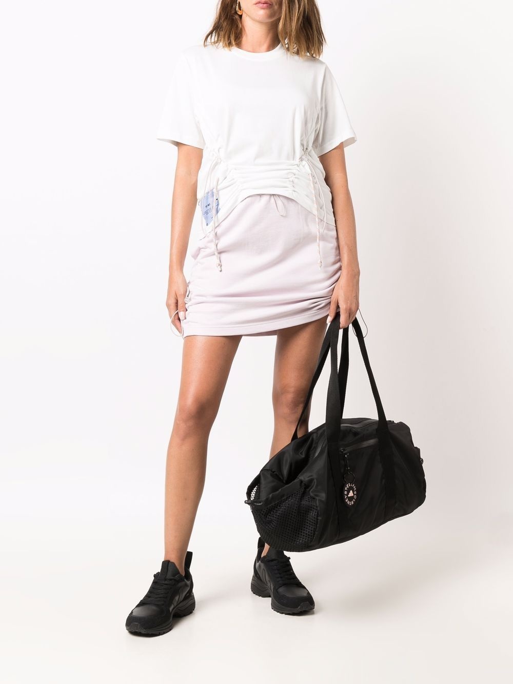 draped cotton miniskirt - 2