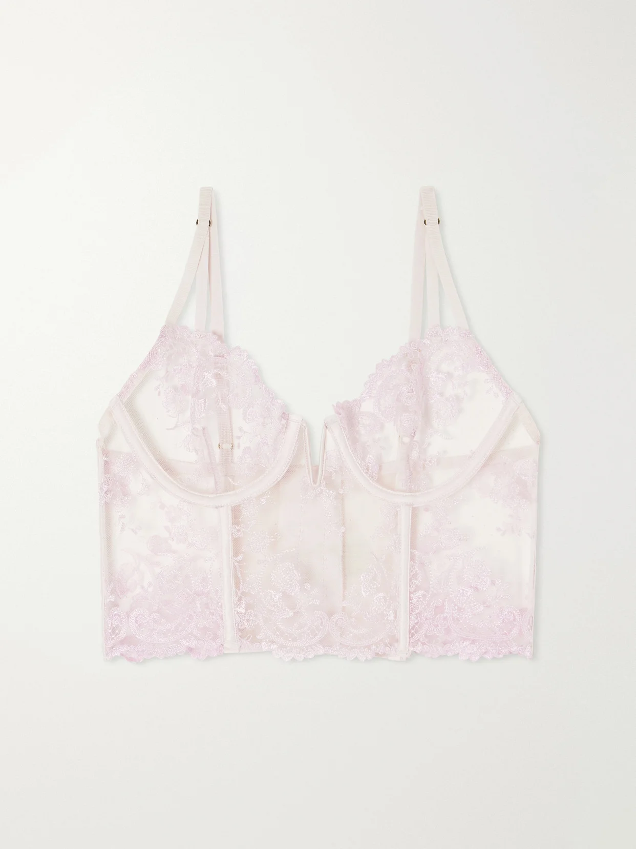 Juliette Longline Lace-trimmed Mesh Underwired Bra - 1