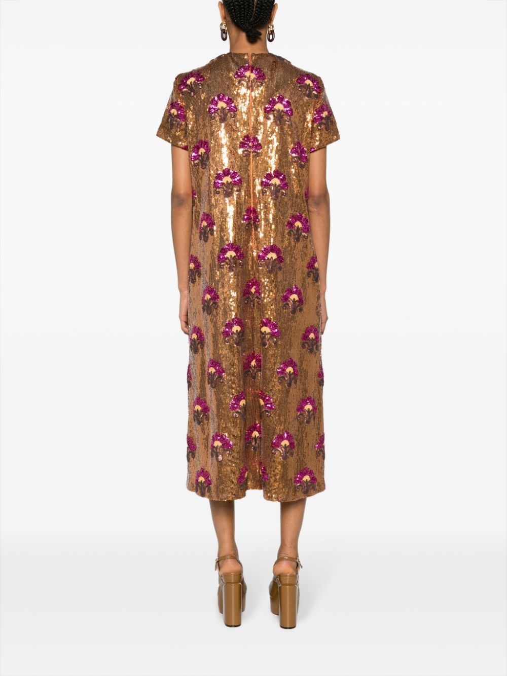 sequin-embellished midi dress - 4