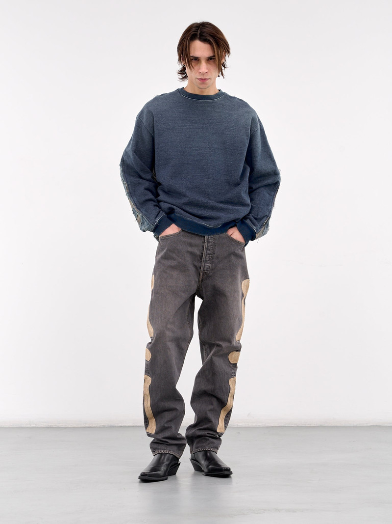 Kapital Boro 2Tone Crewneck Sweatshirt outlook