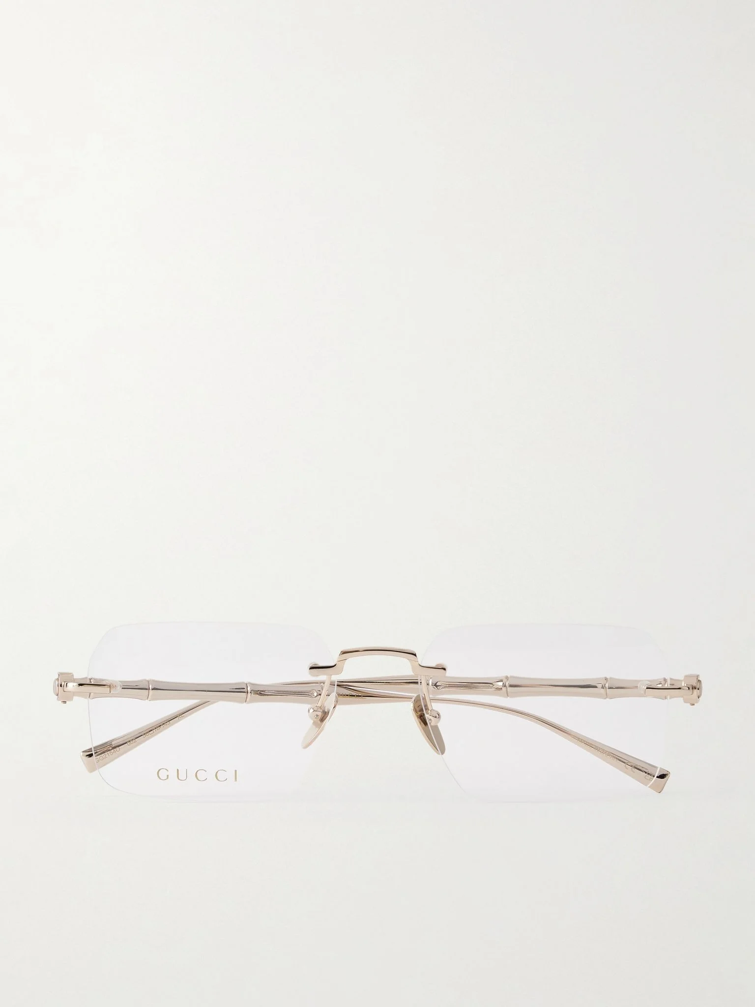 Bamboo Square-Frame Gold-Tone Glasses Gold - 1