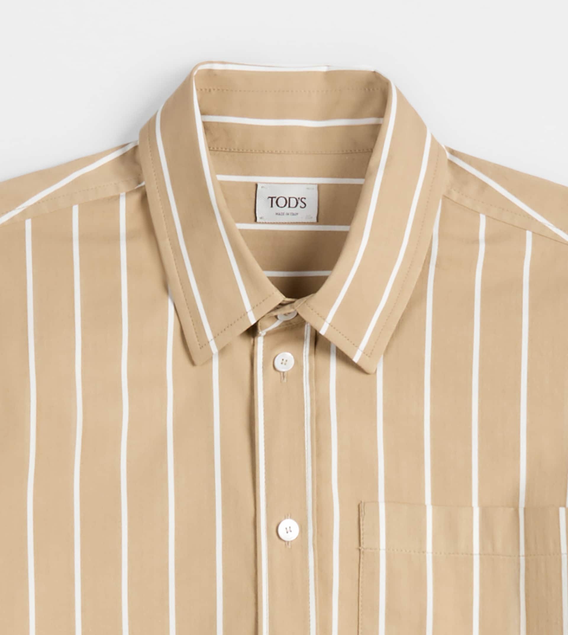 SHIRT IN COTTON - BEIGE, WHITE - 8