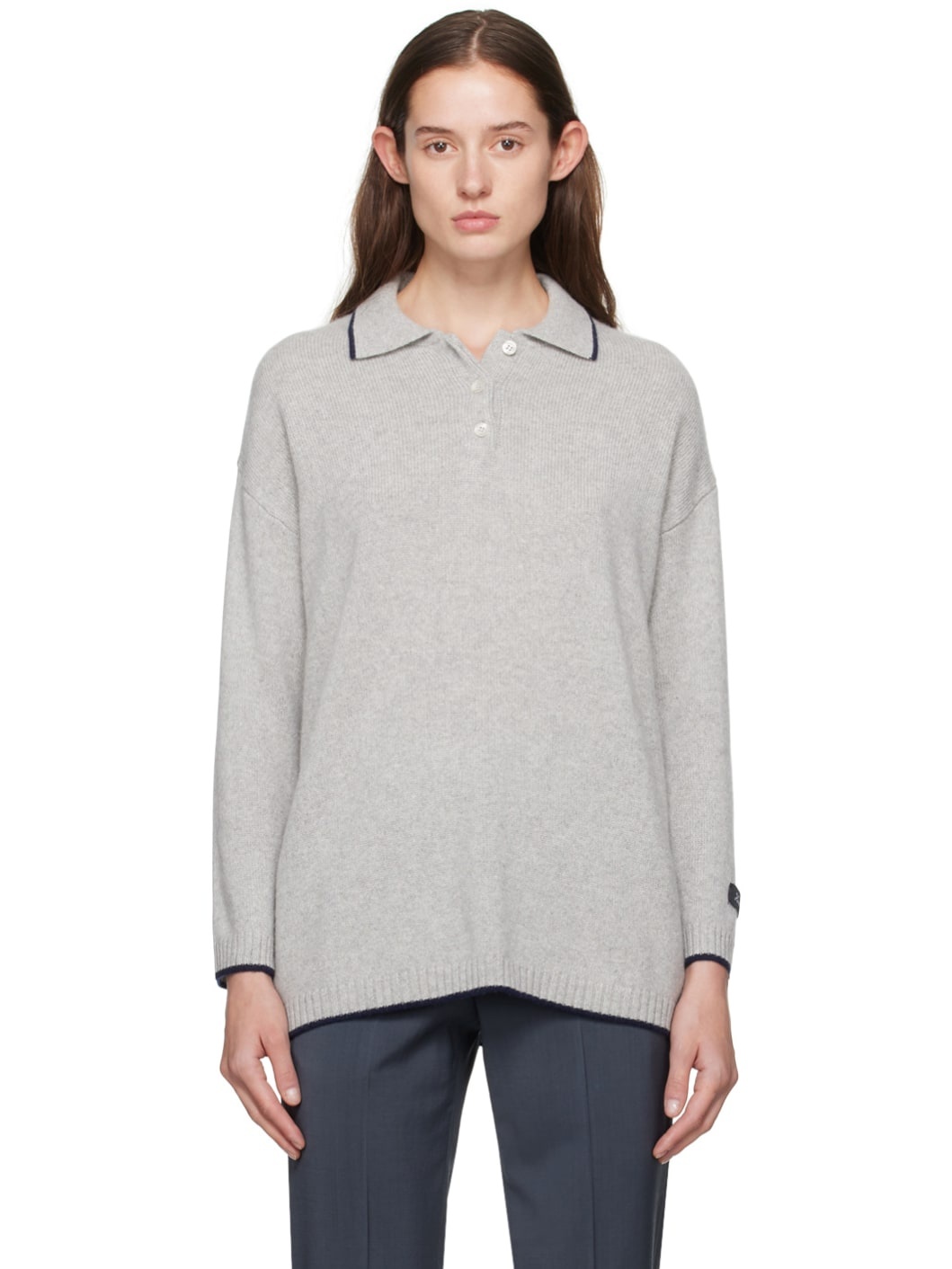 Gray Three Button Polo - 1