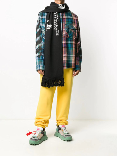 Off-White intarsia logo knit scarf outlook