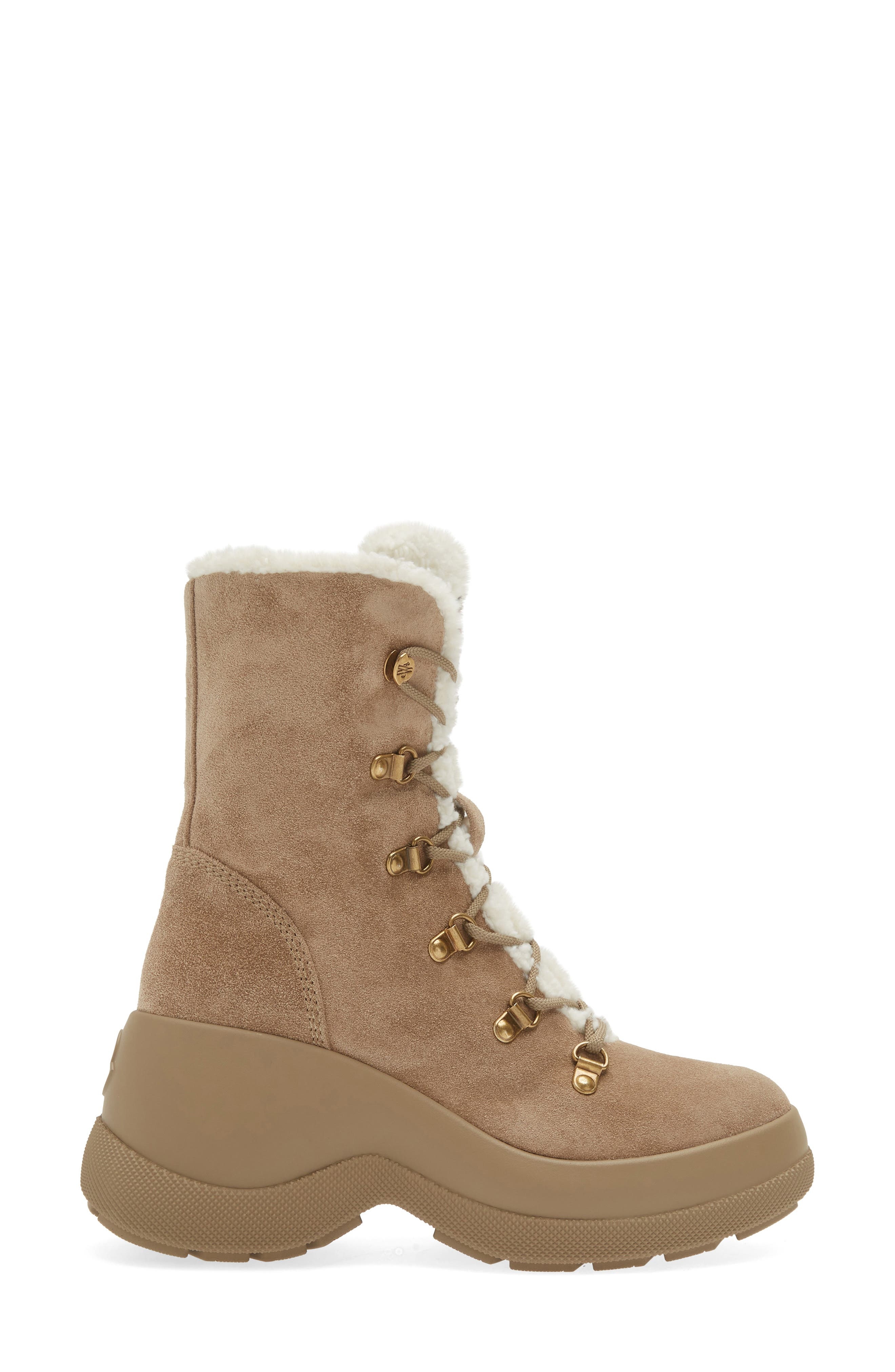 Moncler Resile Trek Faux Shearling Trim Bootie in Coriander at Nordstrom - 3
