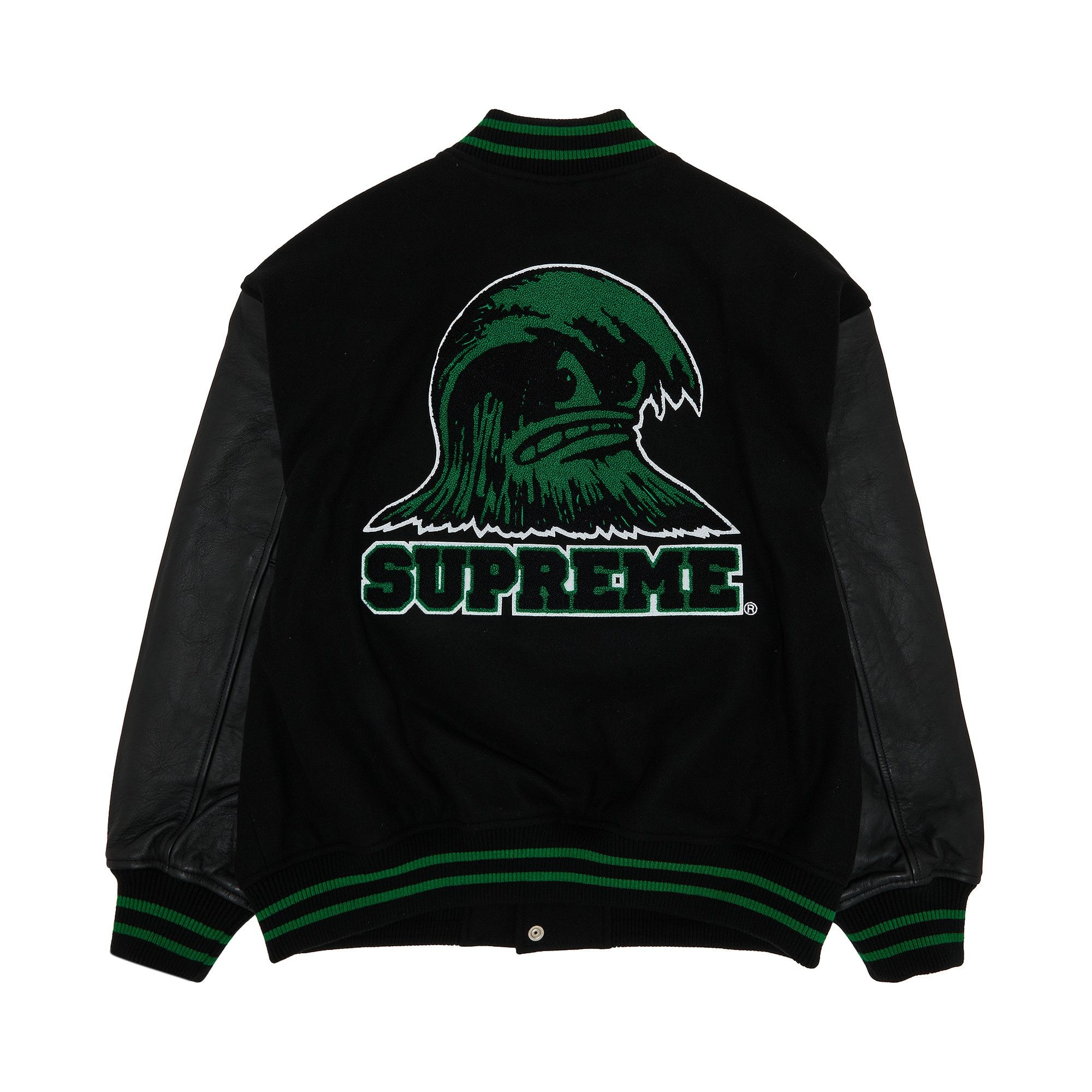 Supreme Wave Varsity Jacket 'Black' - 2