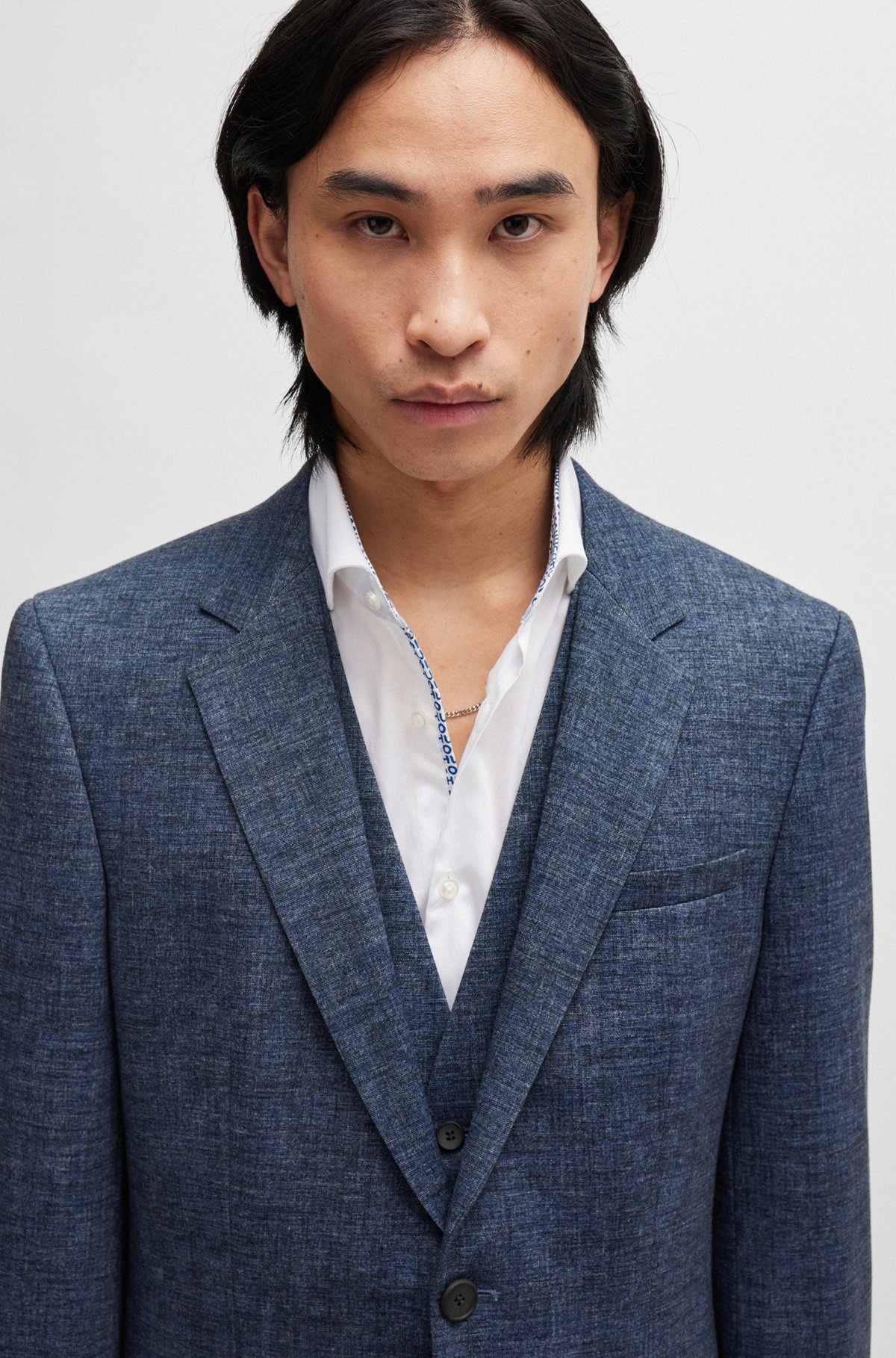 SLIM-FIT THREE-PIECE SUIT IN PERFORMANCE-STRETCH JERSEY - 5