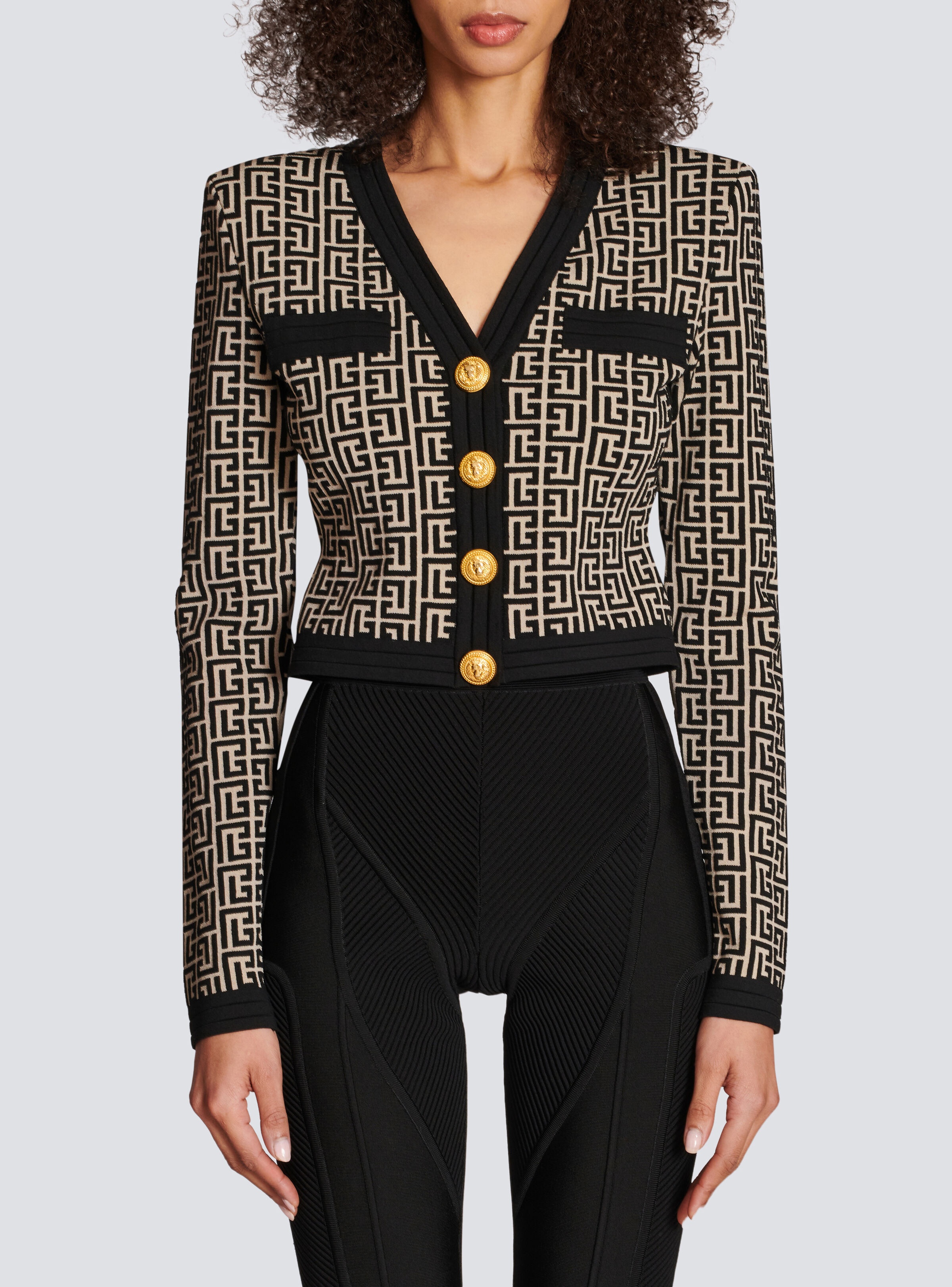 Monogram knit cardigan - 5