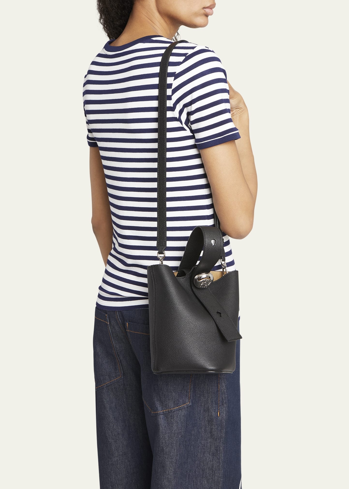 Mini Pebbled Leather Bucket Bag - 2