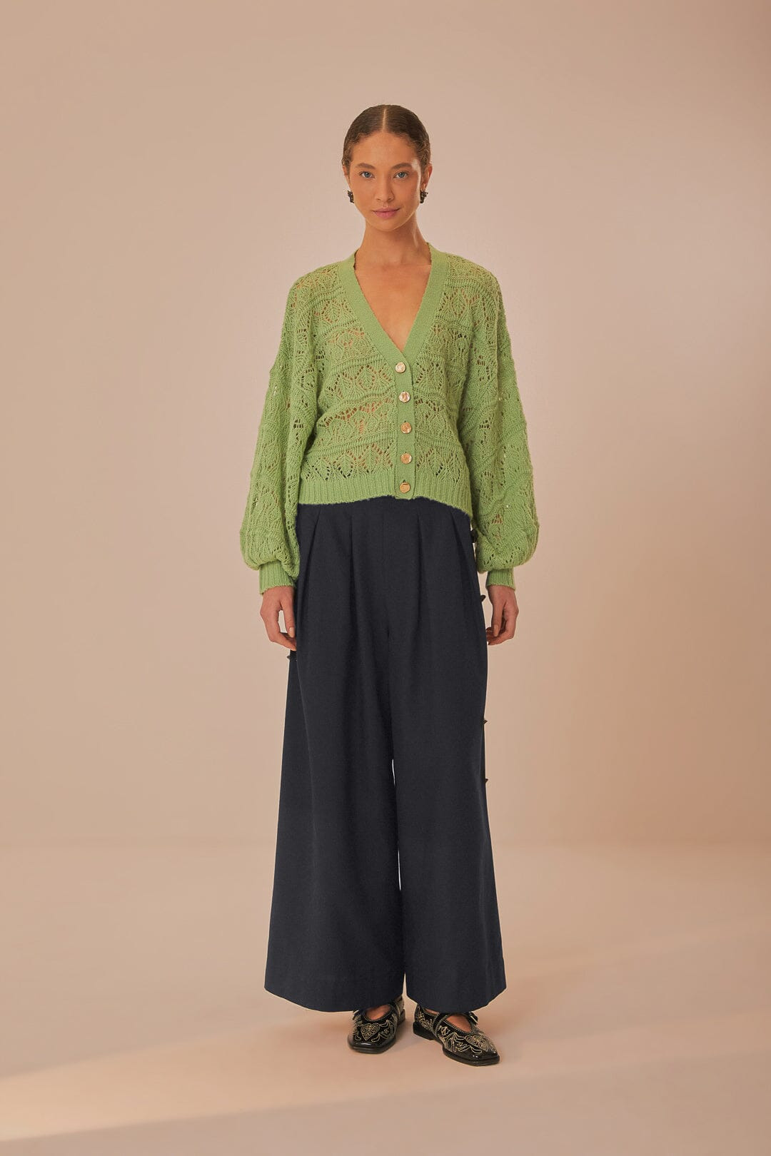 Black Button Pants - 1