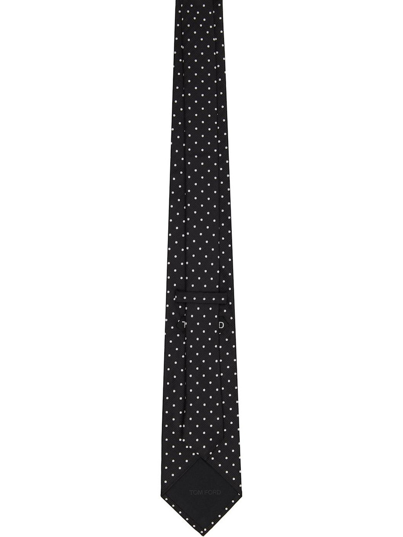 TOM FORD Black & White Silk Tie outlook