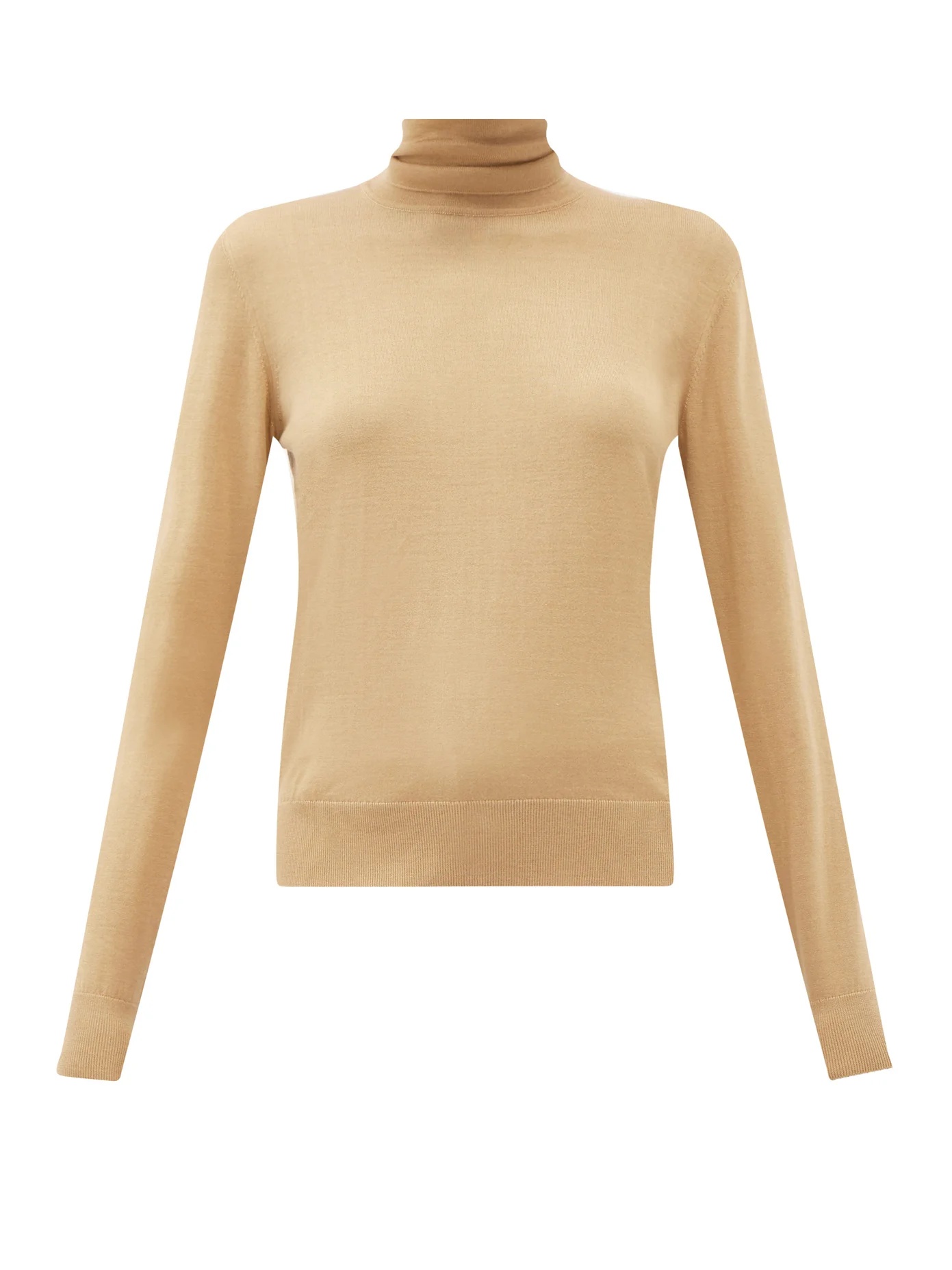 Roll-neck cashmere-blend sweater - 1