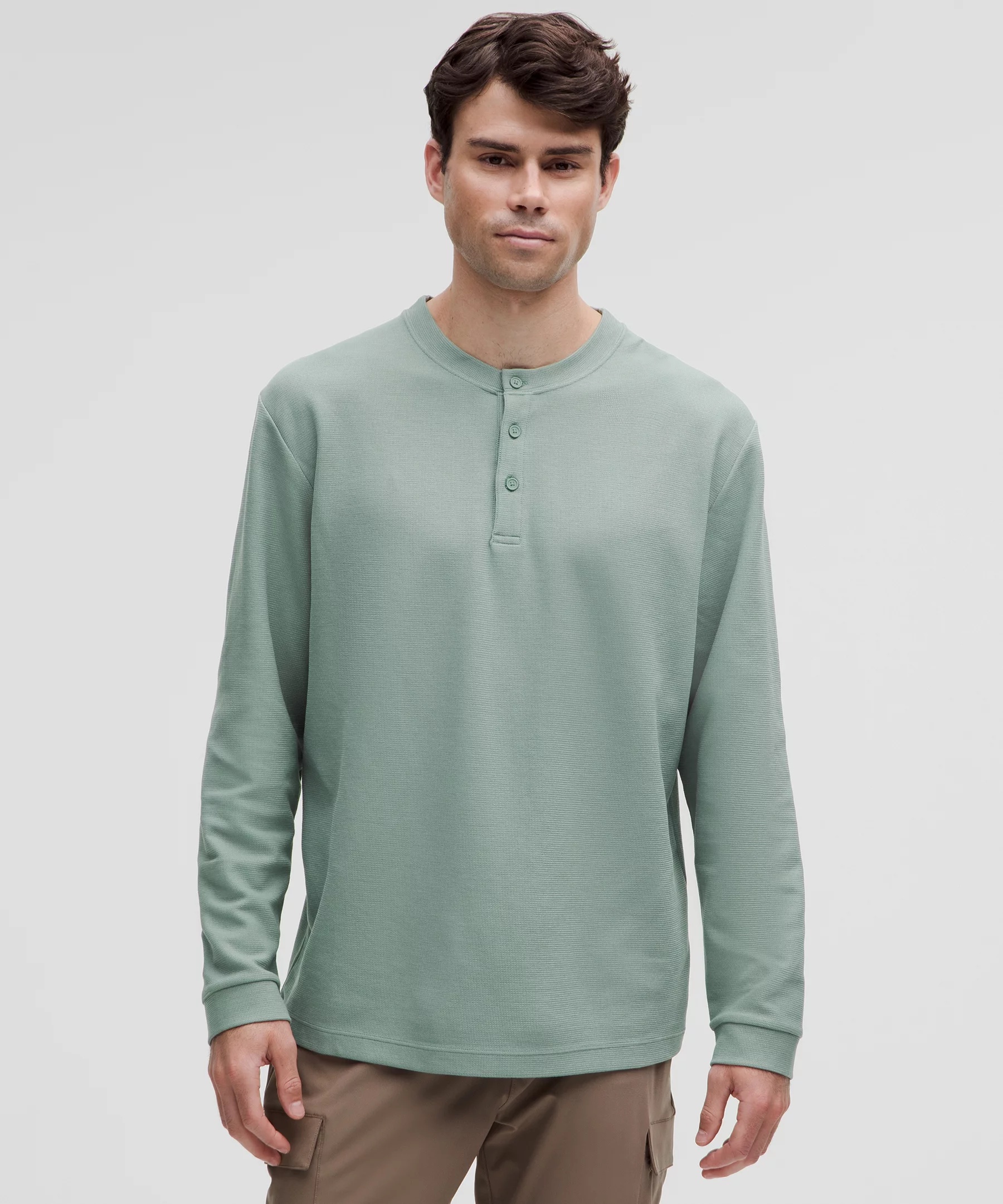 Heavyweight Cotton Textured Henley - 1