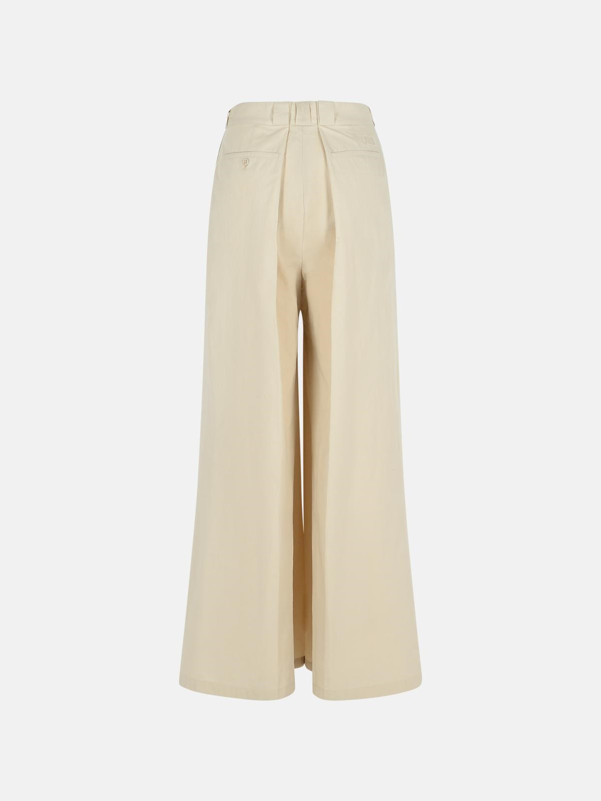 'OVER' IVORY COTTON BLEND PANTS - 3