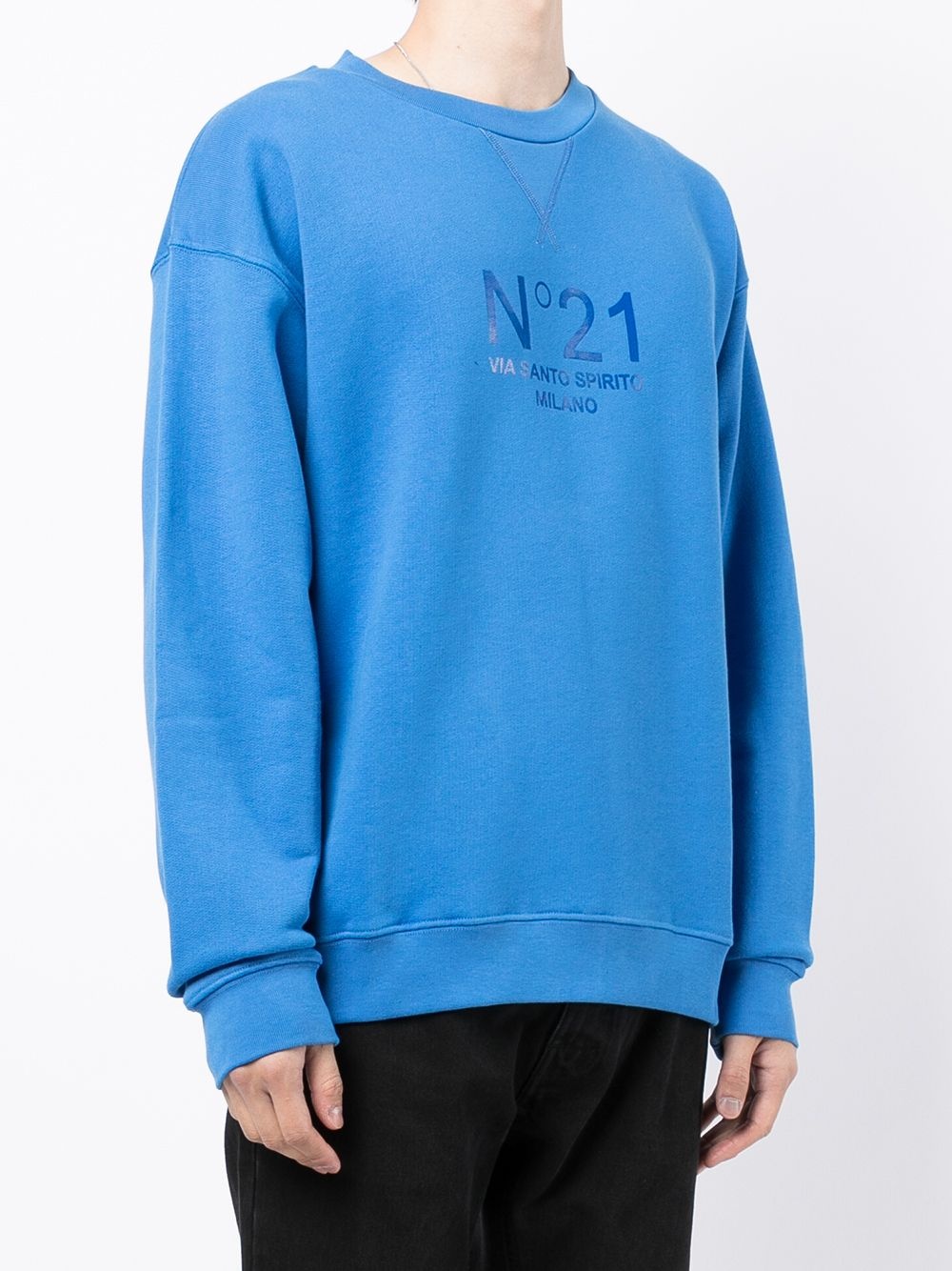 logo-print crew-neck sweatshirt - 3