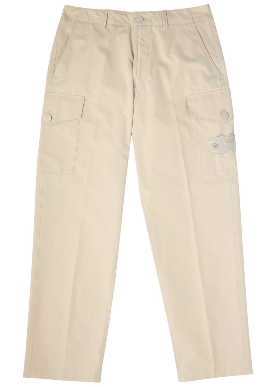 Stone Island Straight-leg Cotton-poplin Cargo Trousers - 1
