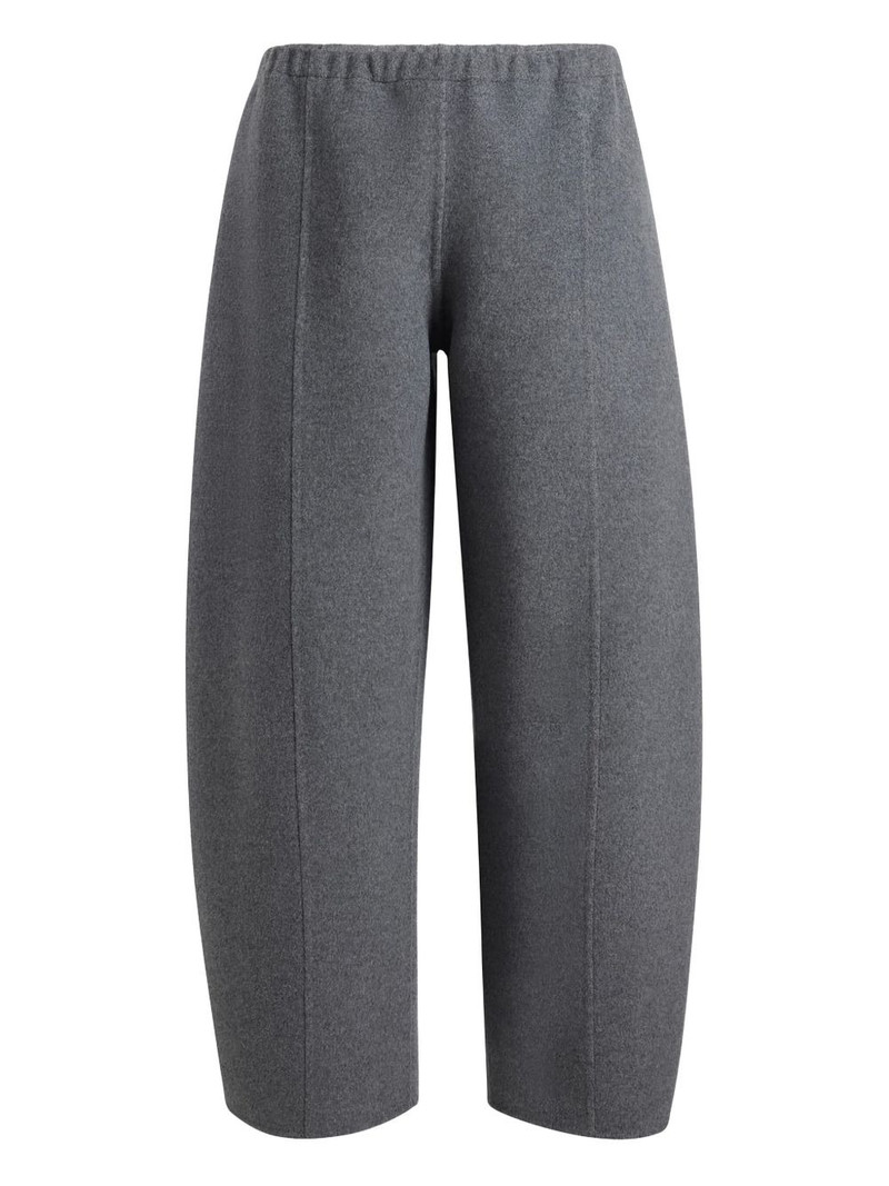 elastic-waist panelled trousers 1