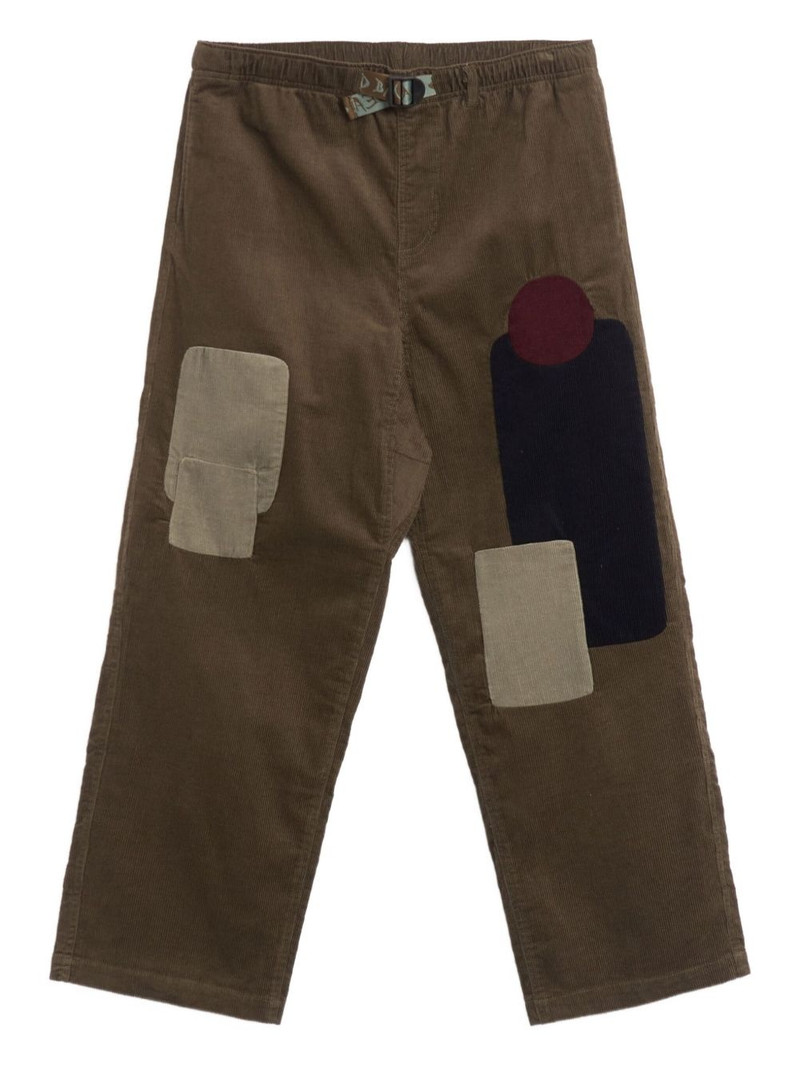patch-detail cotton trousers 1
