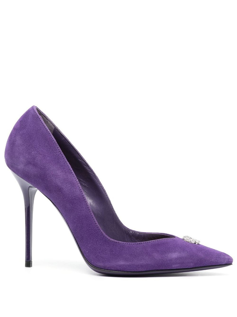 95mm Decollete suede heeled pumps 1