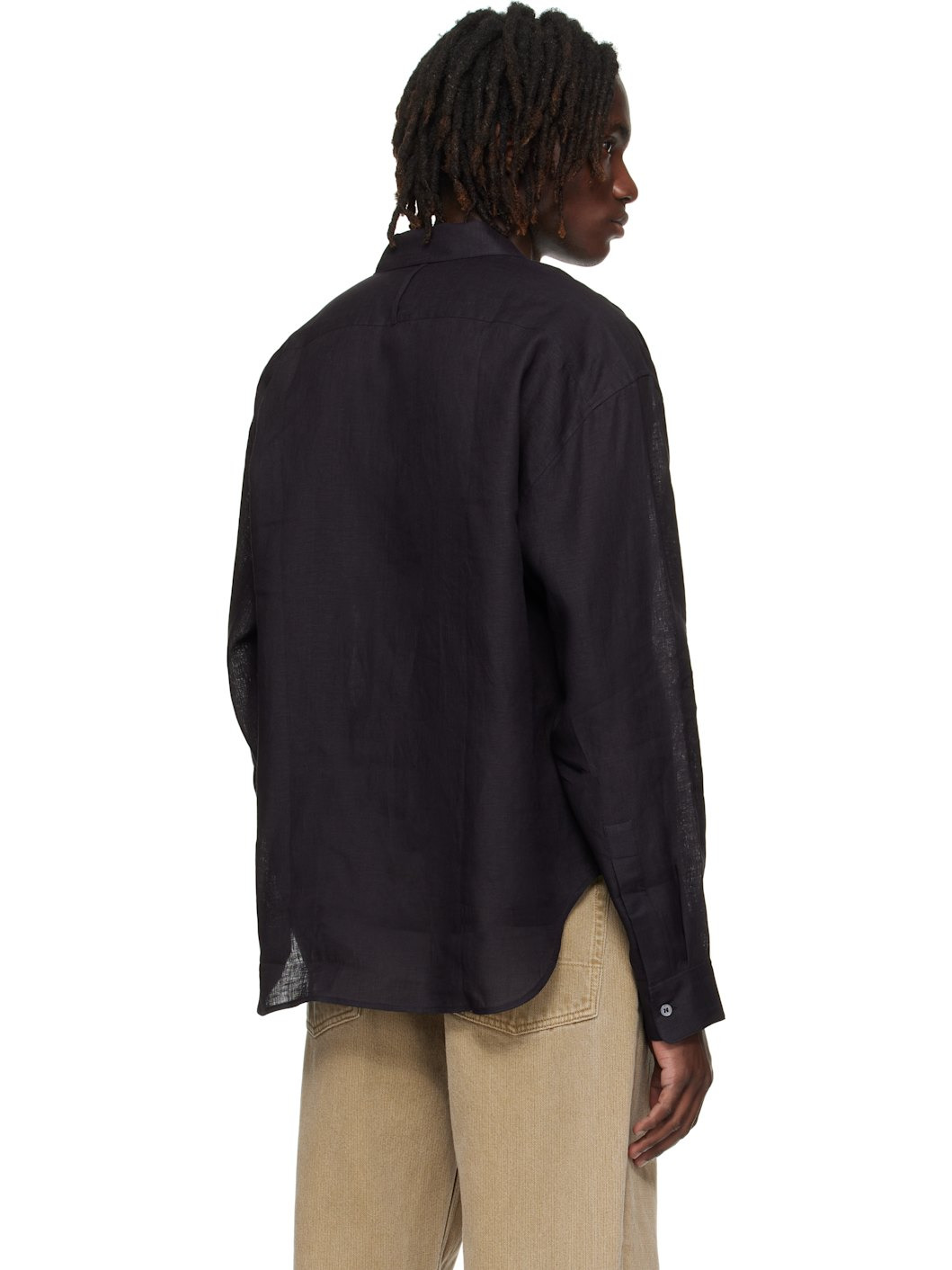 Navy Rafe Linen Shirt - 3