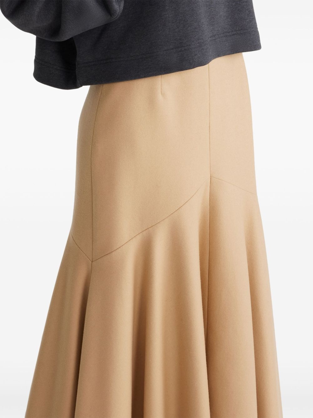 wool-blend midi mermaid skirt - 3