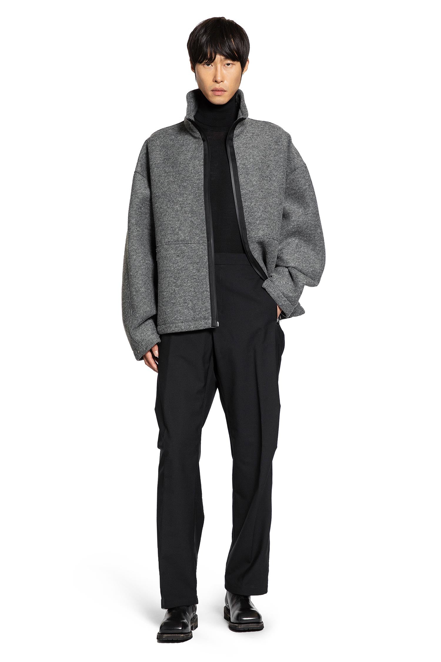 Felt Zip-up Jacket - 5