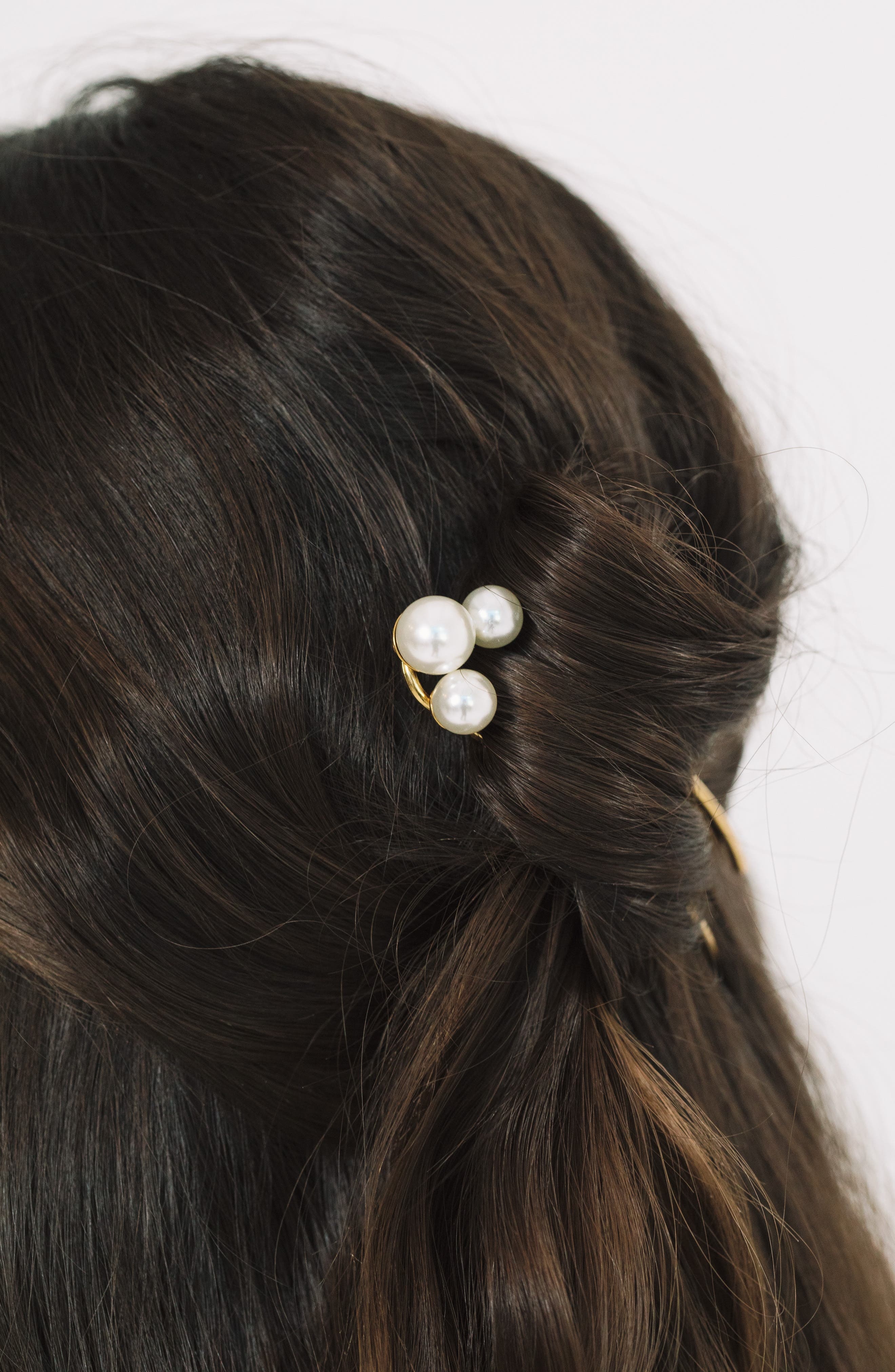 Jennifer Behr Gretel Faux Pearl Hair Pin in Gold Pearl at Nordstrom - 3