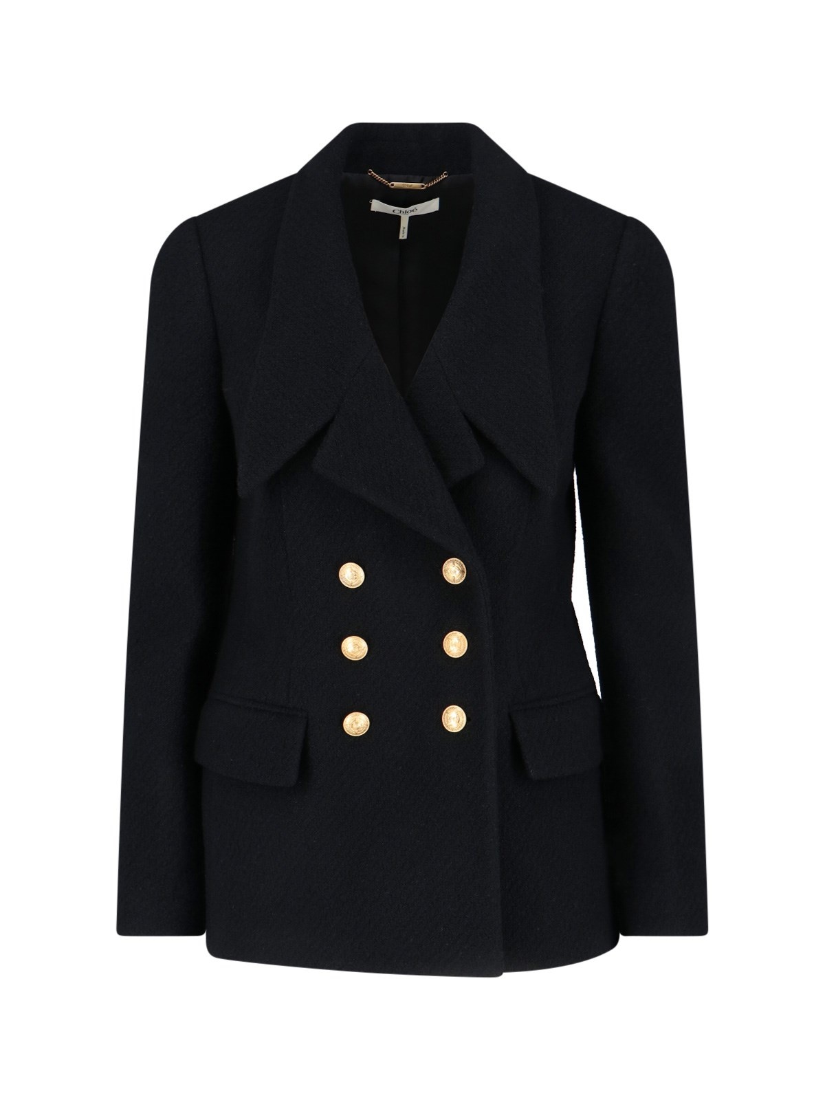 DOUBLE-BREASTED WOOL BLEND BLAZER - 1