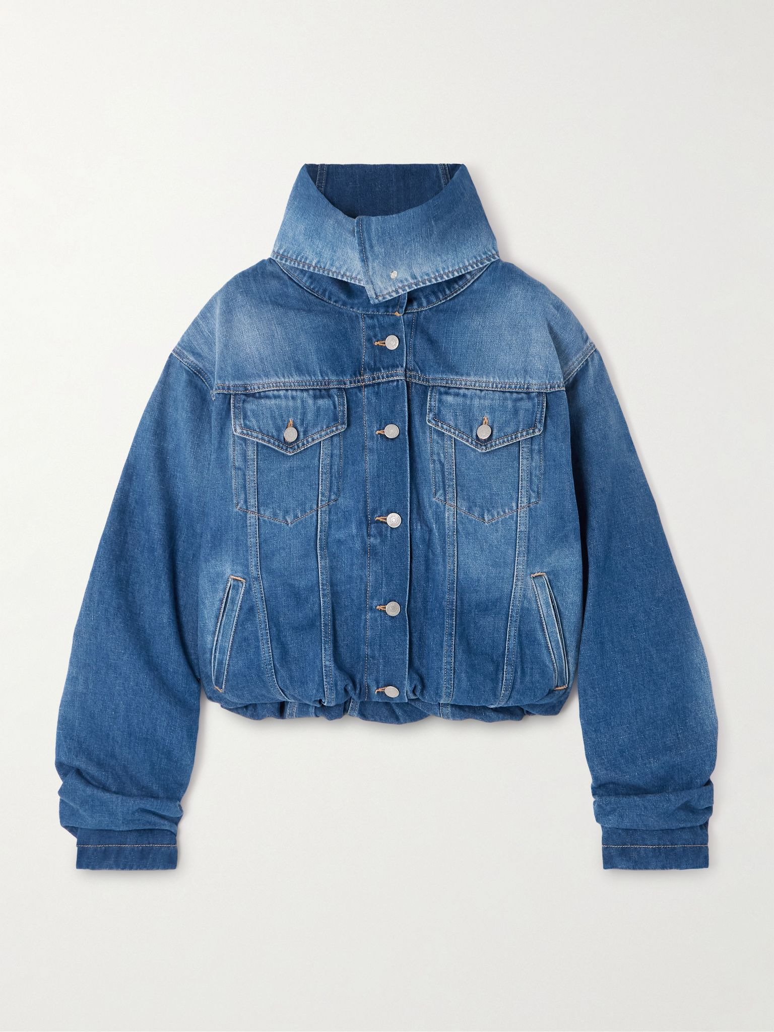 Gathered denim jacket Mid denim - 1