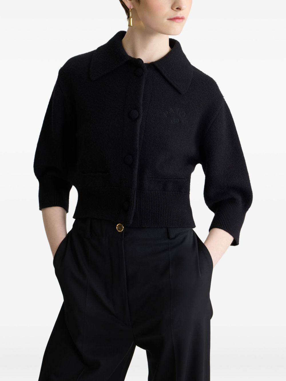 buttoned-up wool cardigan - 4