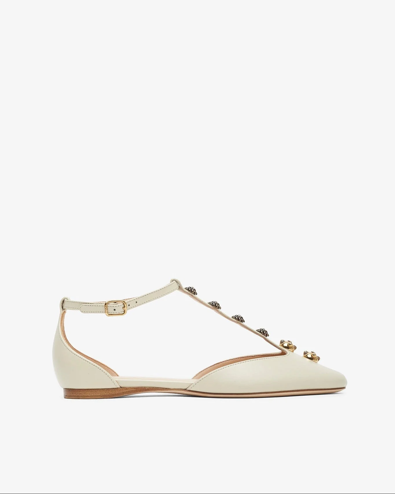 Celeste eggshell leather ballerinas - 1