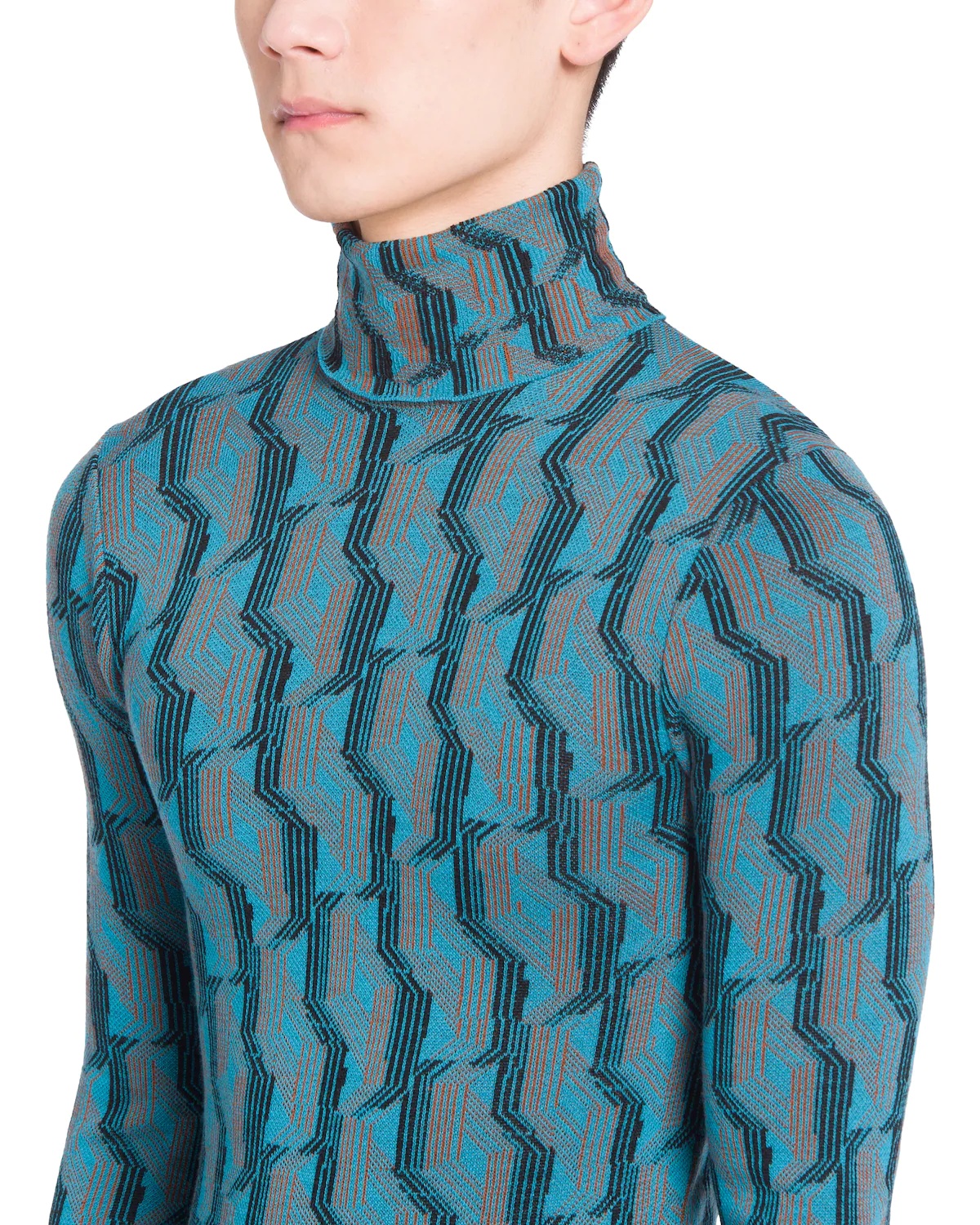 Jacquard superfine wool turtleneck sweater - 5