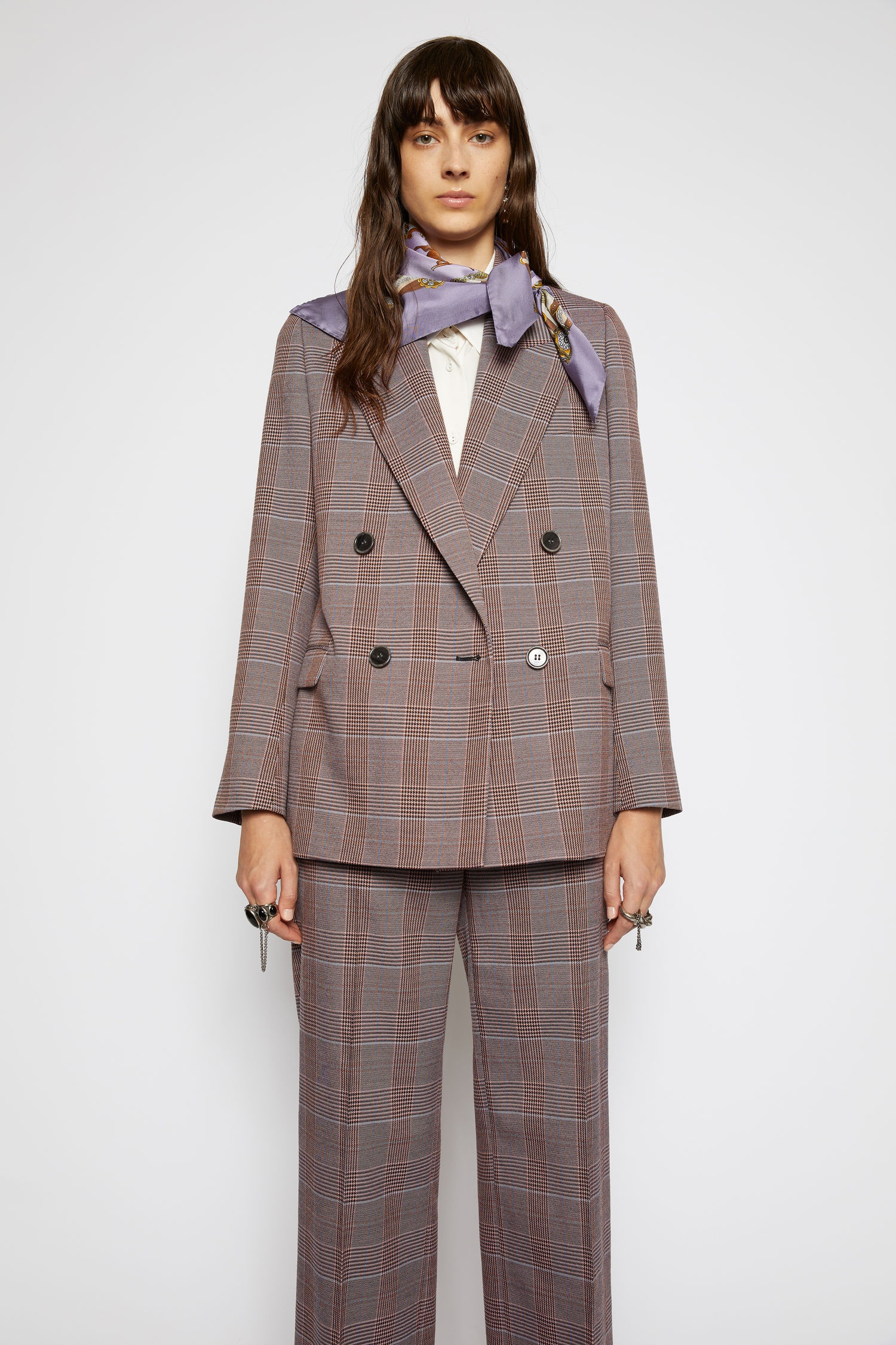 Checked suit jacket pink/purple - 5