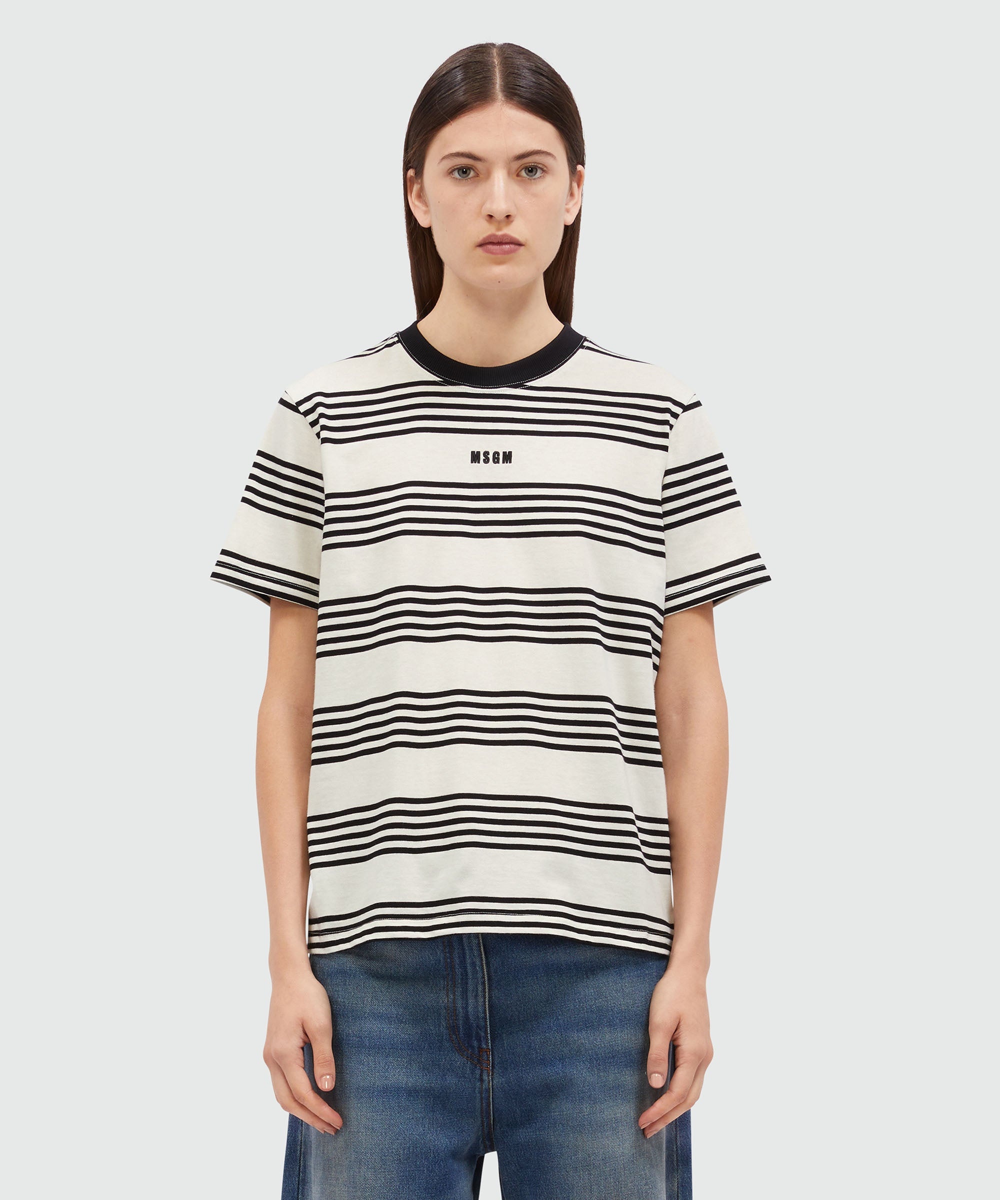 Two-tone striped cotton T-Shirt - 2