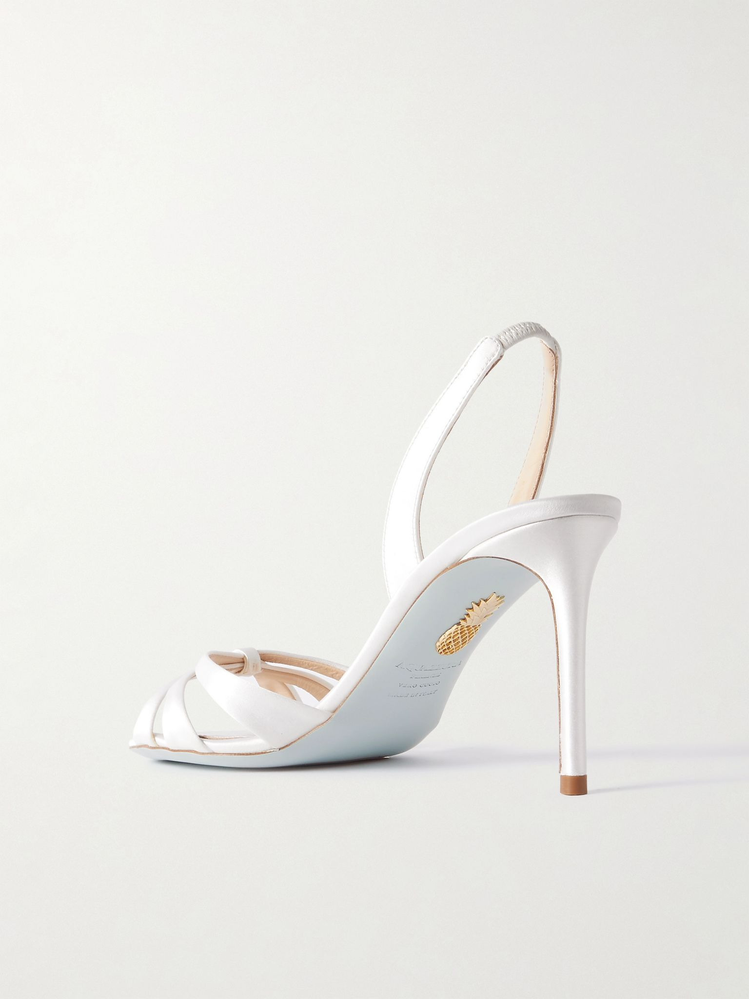 Tati 85 satin slingback sandals White - 3