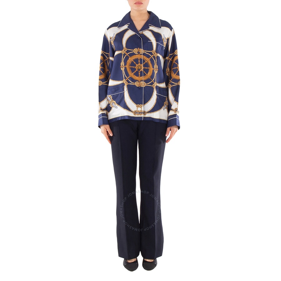 Bally - Bally Graphic-Print Notched-Collar Silk Shirt - 3