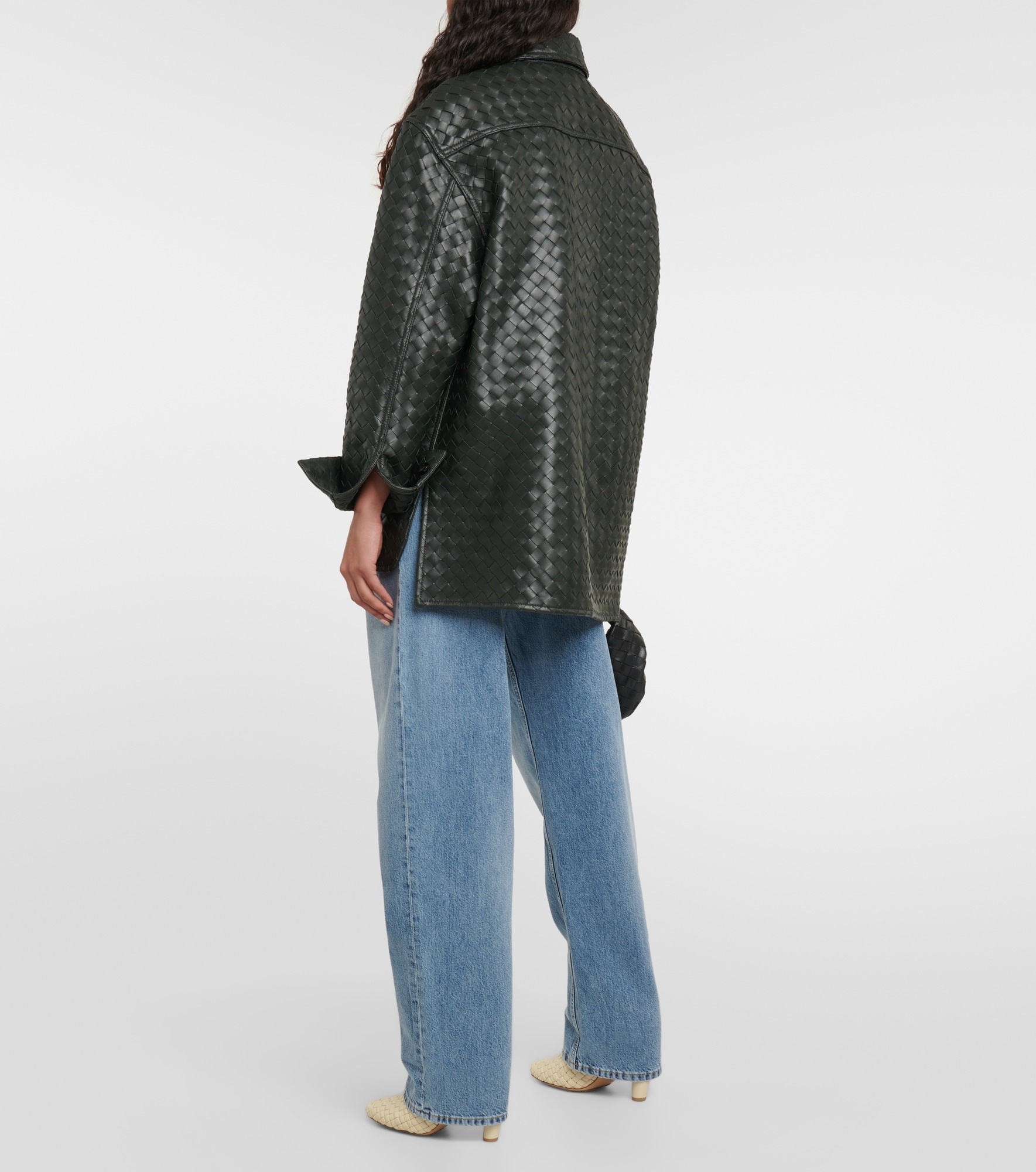 Intrecciato leather shirt - 3