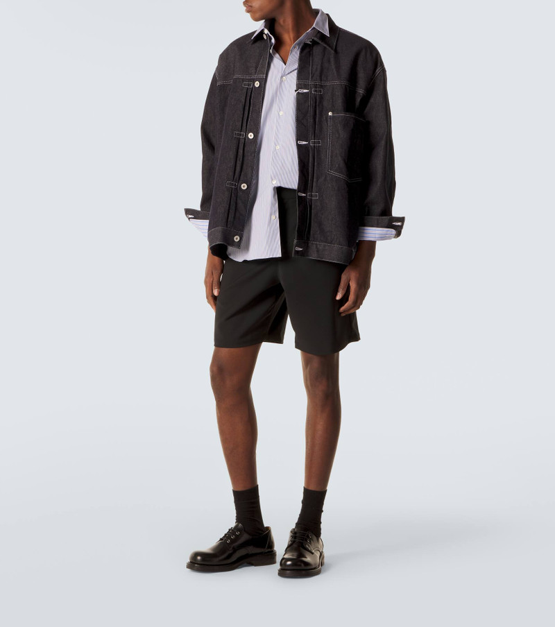 Comme des Garçons Homme Layered striped cotton poplin shirt outlook