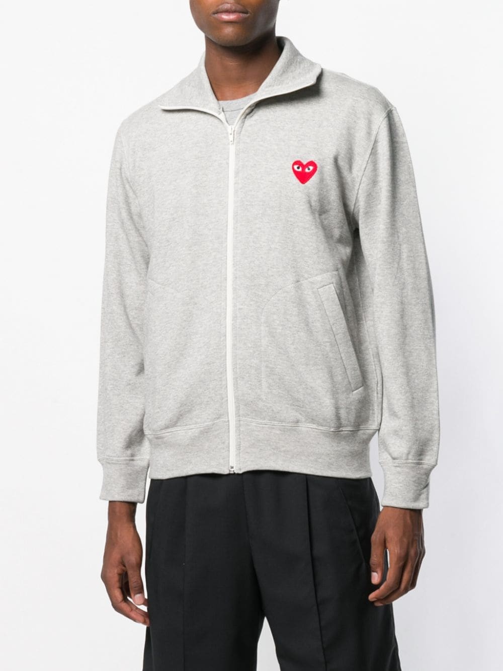 heart print track jacket - 4