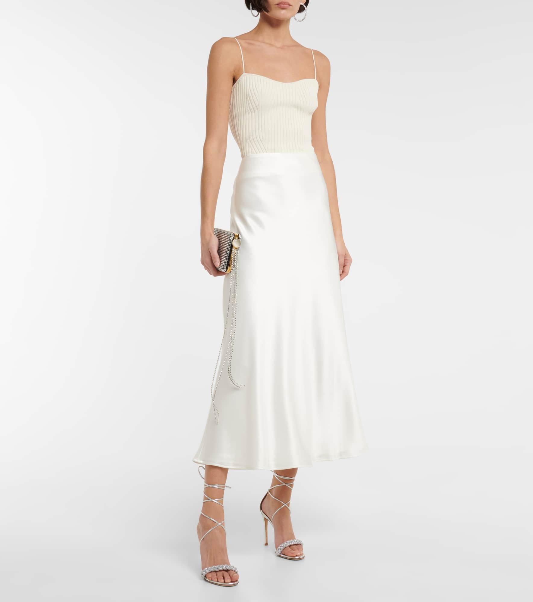 Bridal satin midi skirt - 2