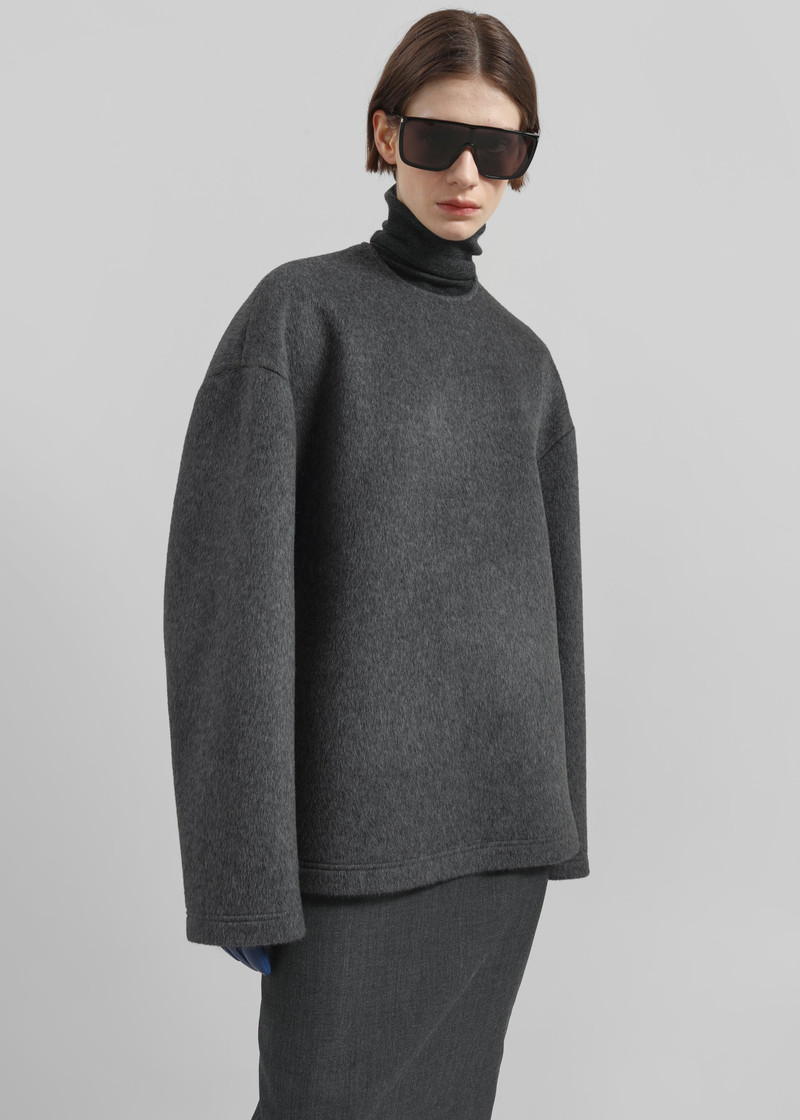 Delancey Long Sleeve Wool Top - Dark Grey Melange 6
