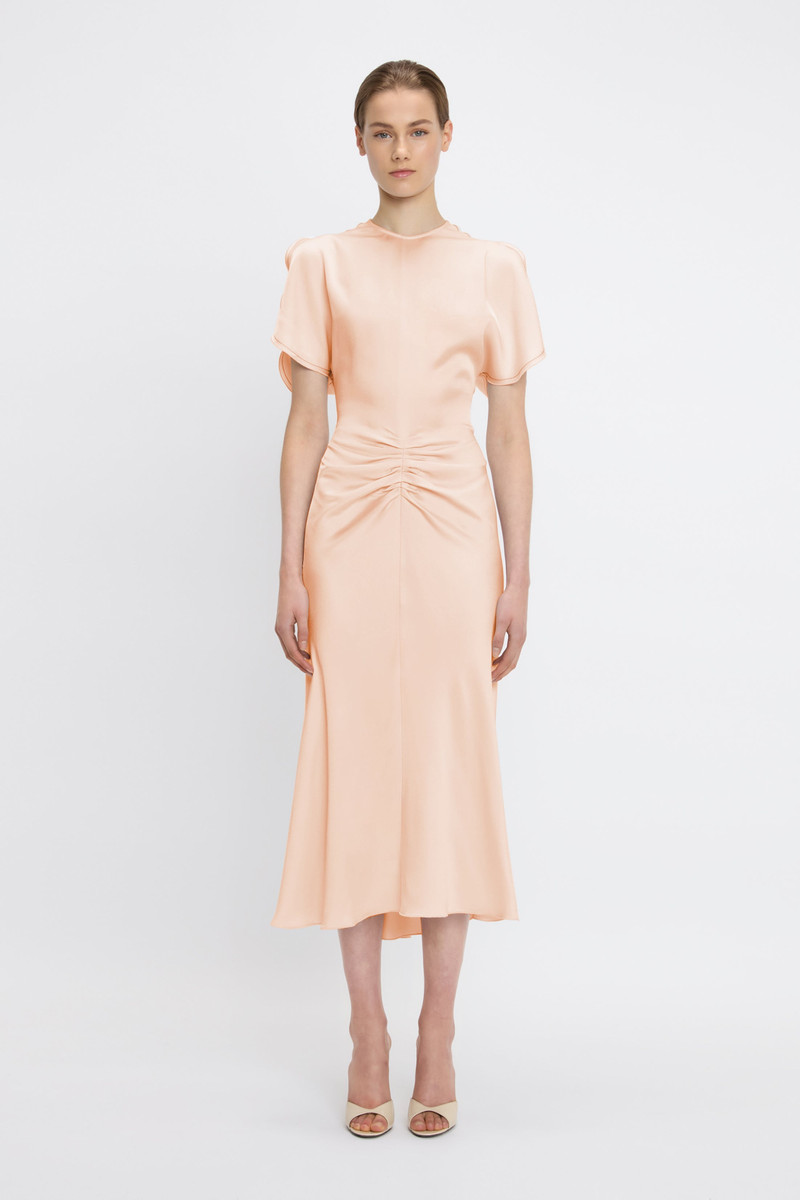 Victoria Beckham Bela Midi Dress In Blossom outlook