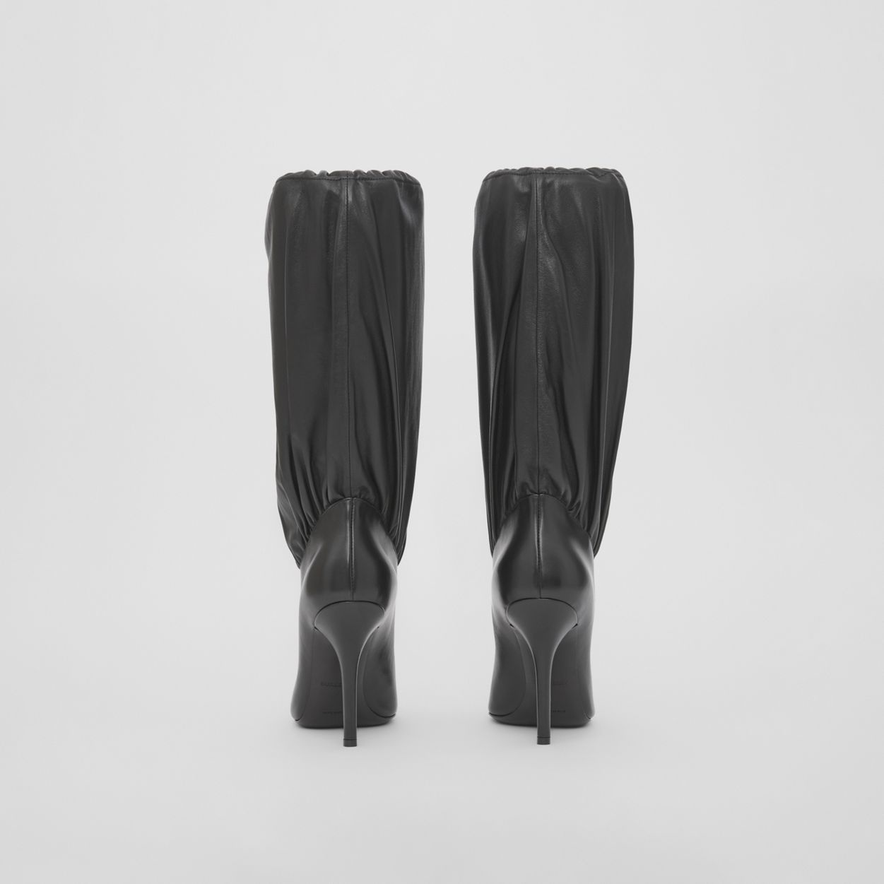 Leather and Plongé Lambskin Drawcord Boots - 5