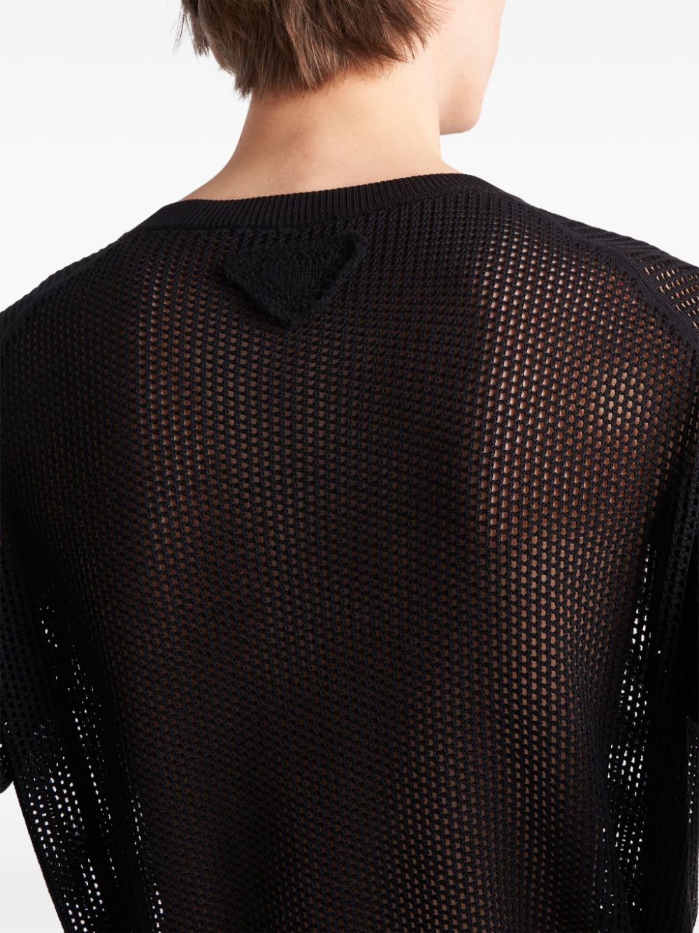open-knit short-sleeved jumper - 5