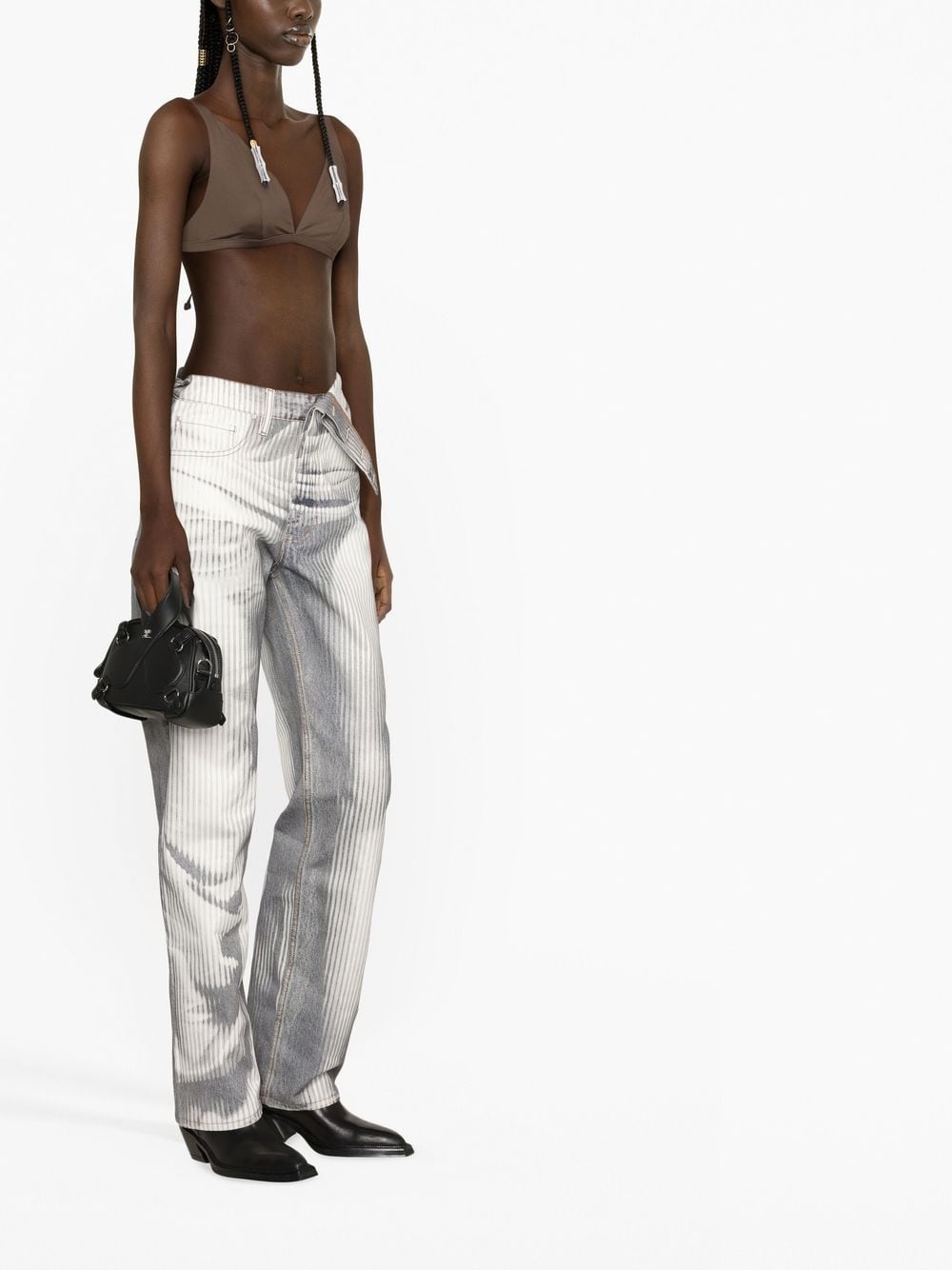 trompe-l'œil straight-leg jeans - 4