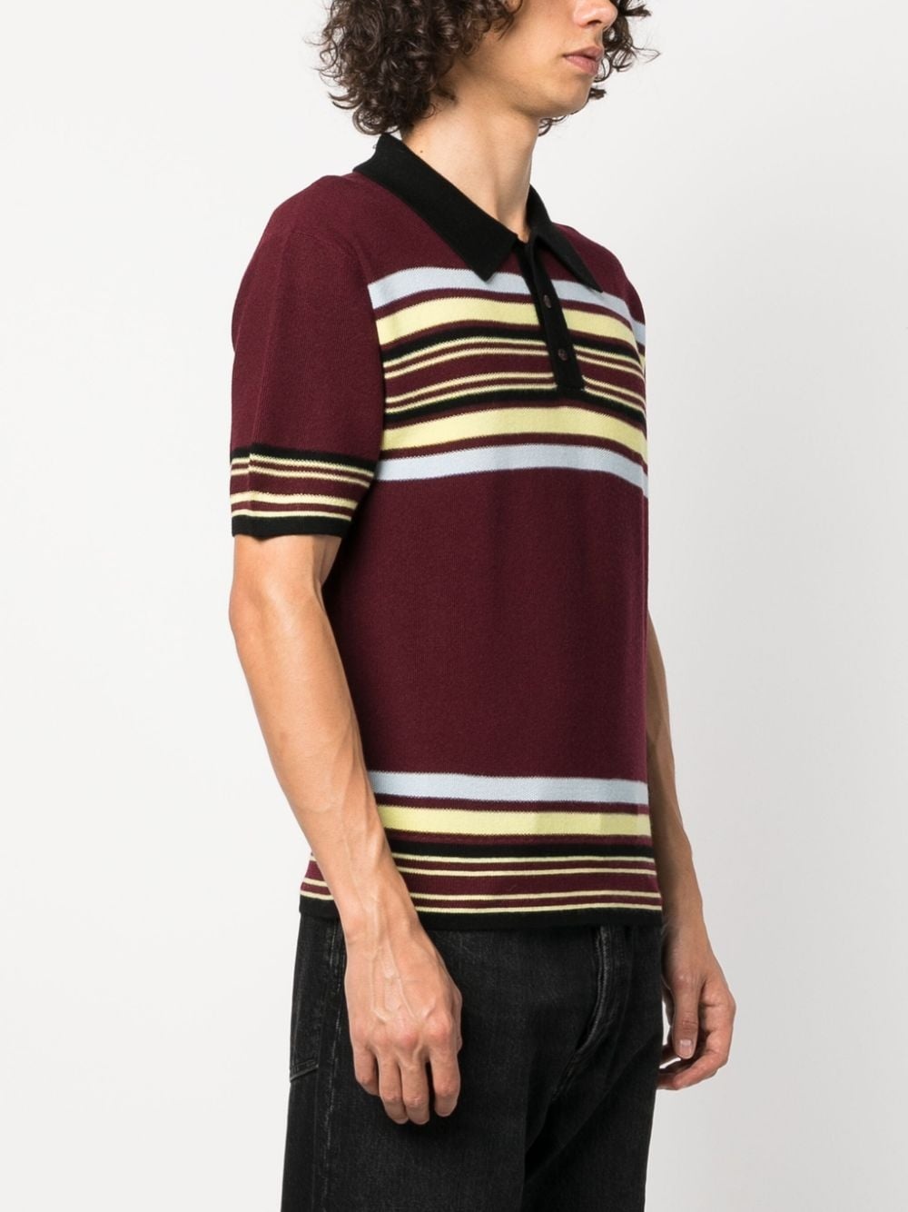 WALES BONNER Wander striped wool polo shirt | REVERSIBLE