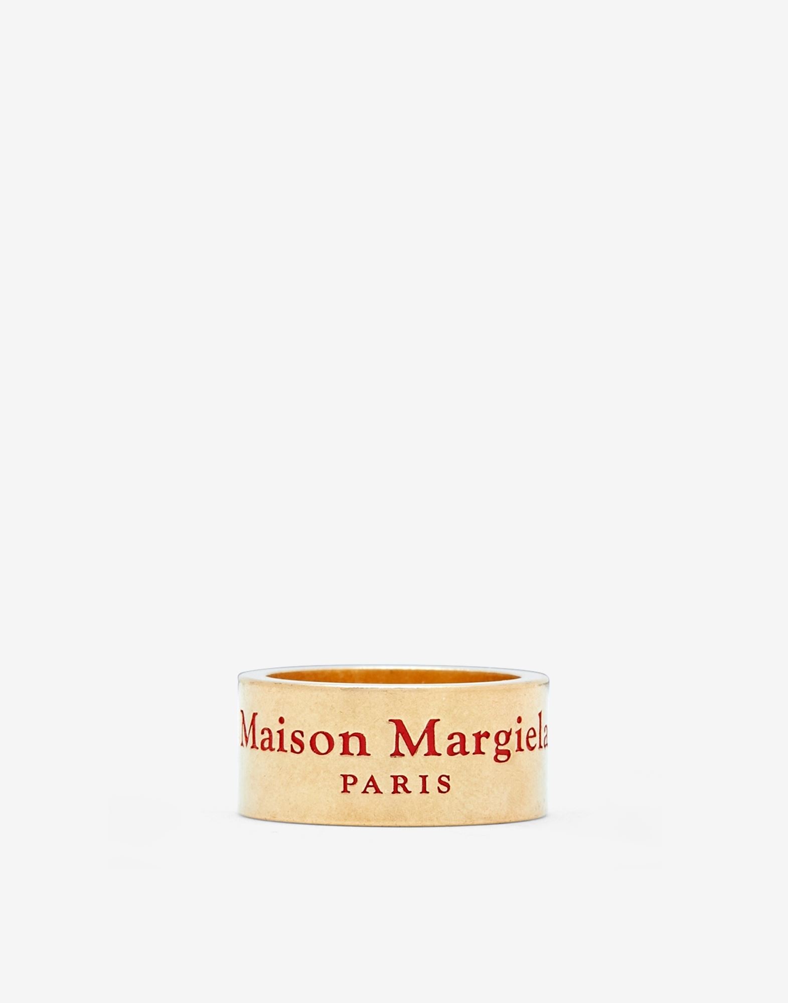 Logo engraved wide gold-plated ring - 1