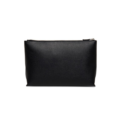 Santoni Black saffiano leather pouch outlook