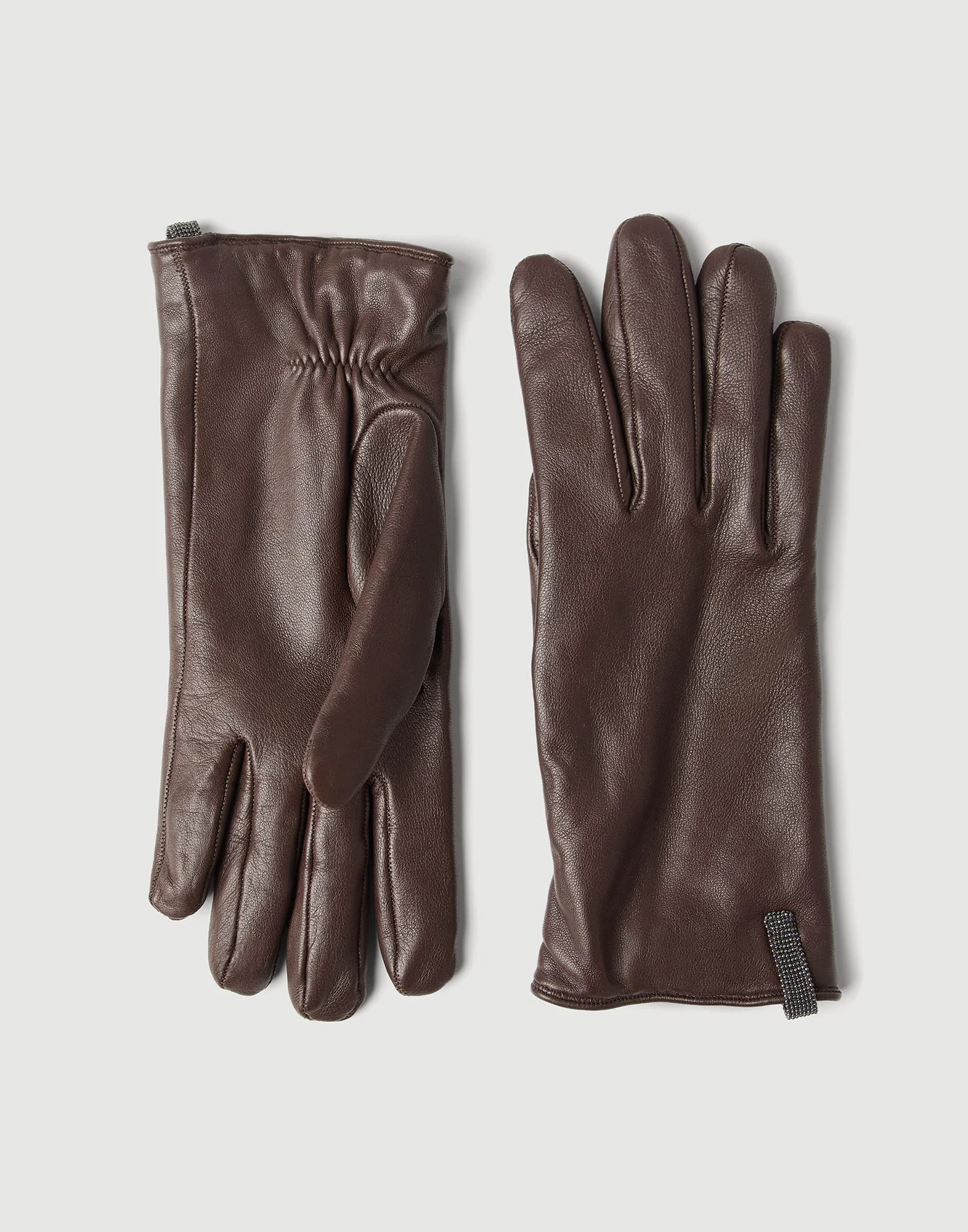 Nappa leather gloves with monili - 1