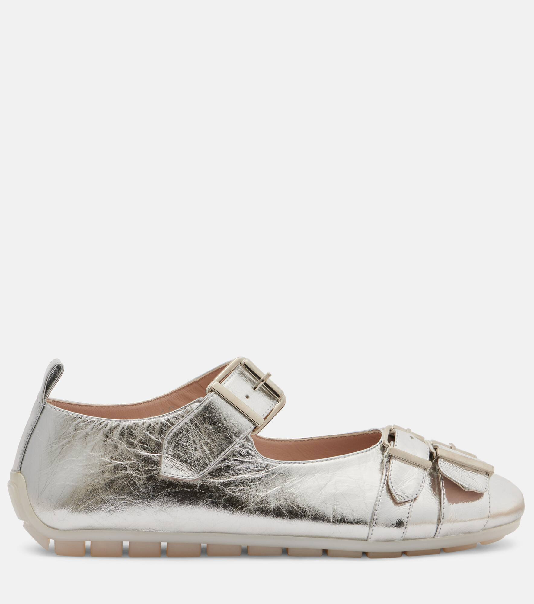 Buckle Ballerina Grip leather ballet flats - 4
